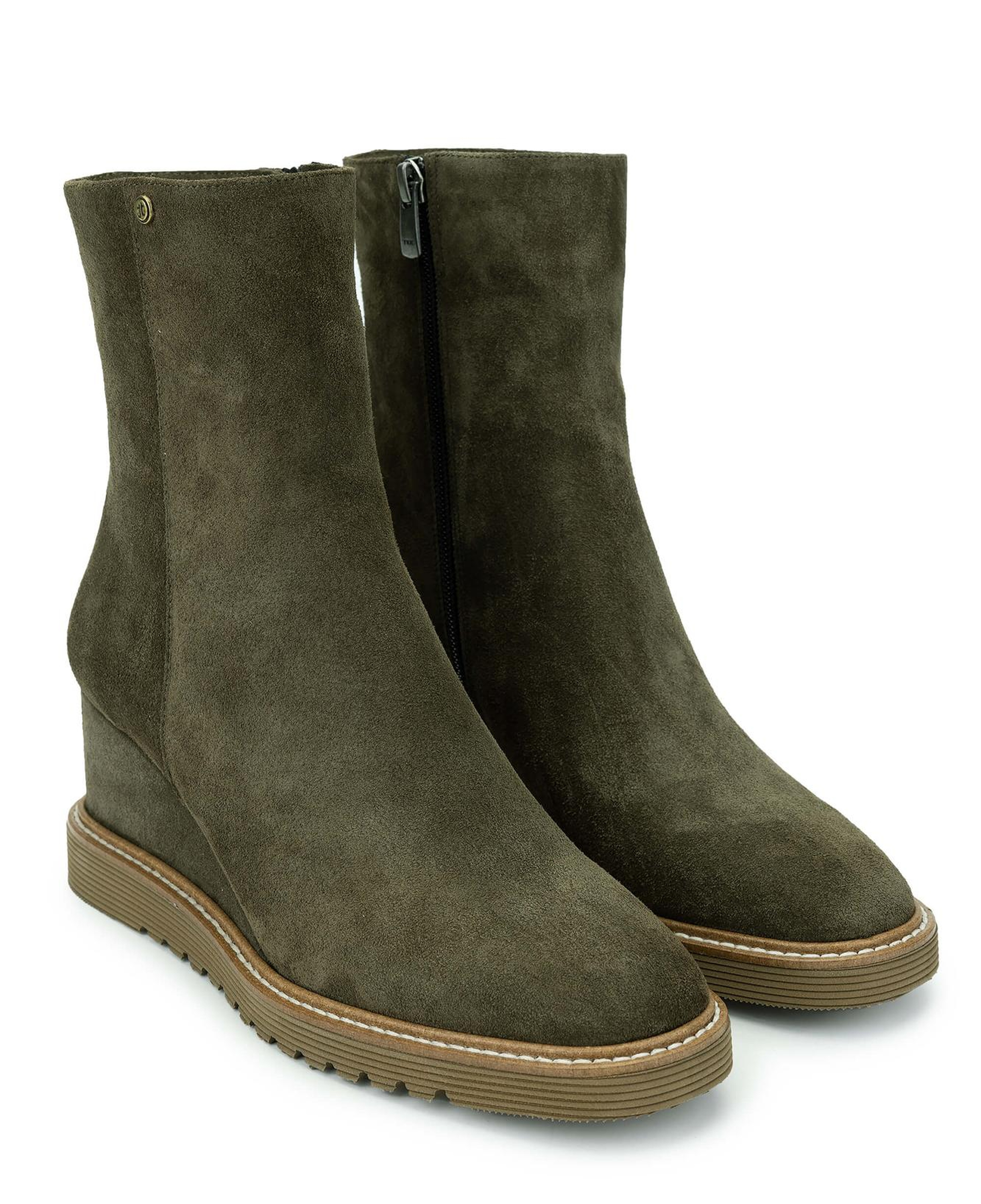 Tamer Tanca Kadın Hakiki Deri Haki Süet Casual Bot