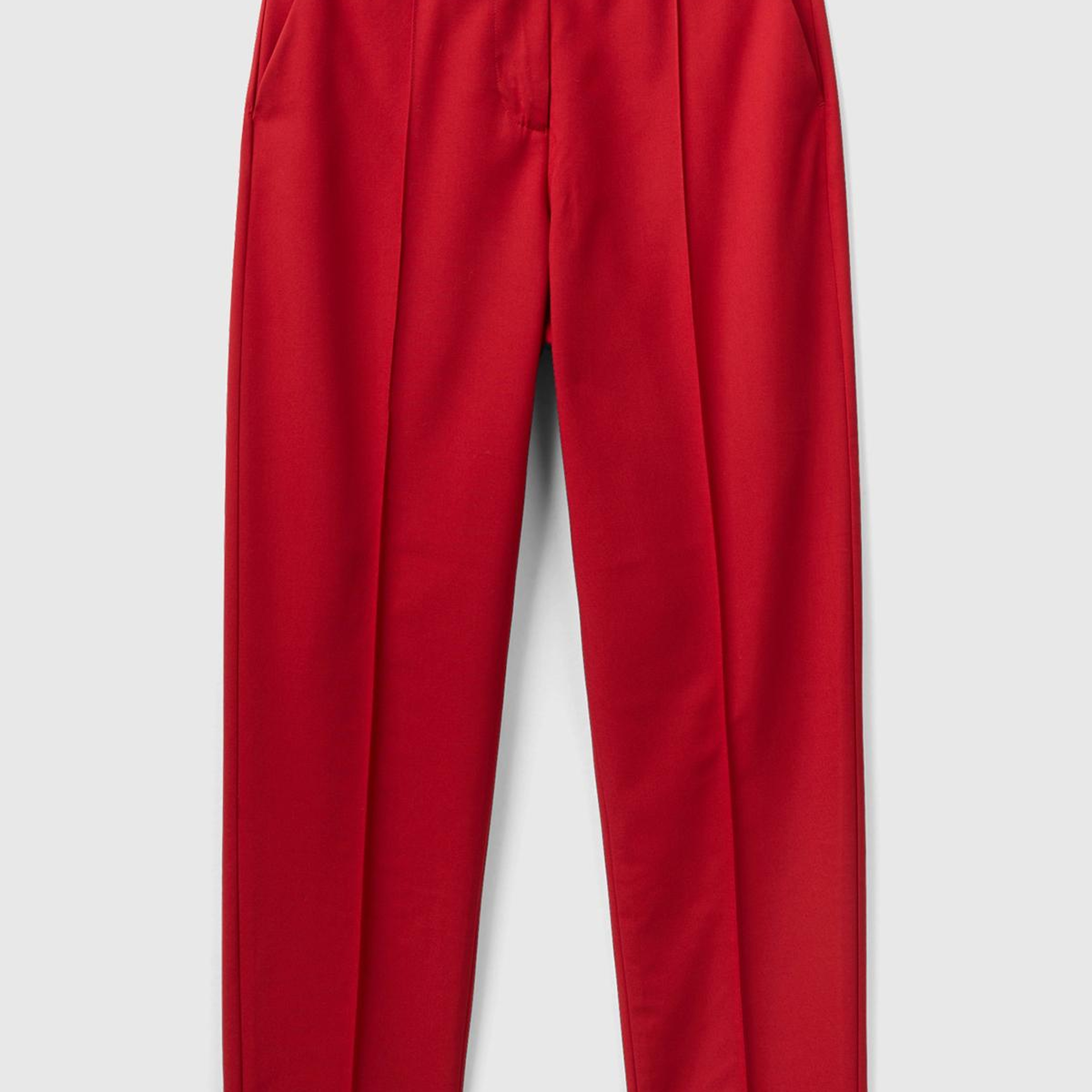 Kadın Kırmızı Viskoz Karışımlı Regular Fit Pantolon