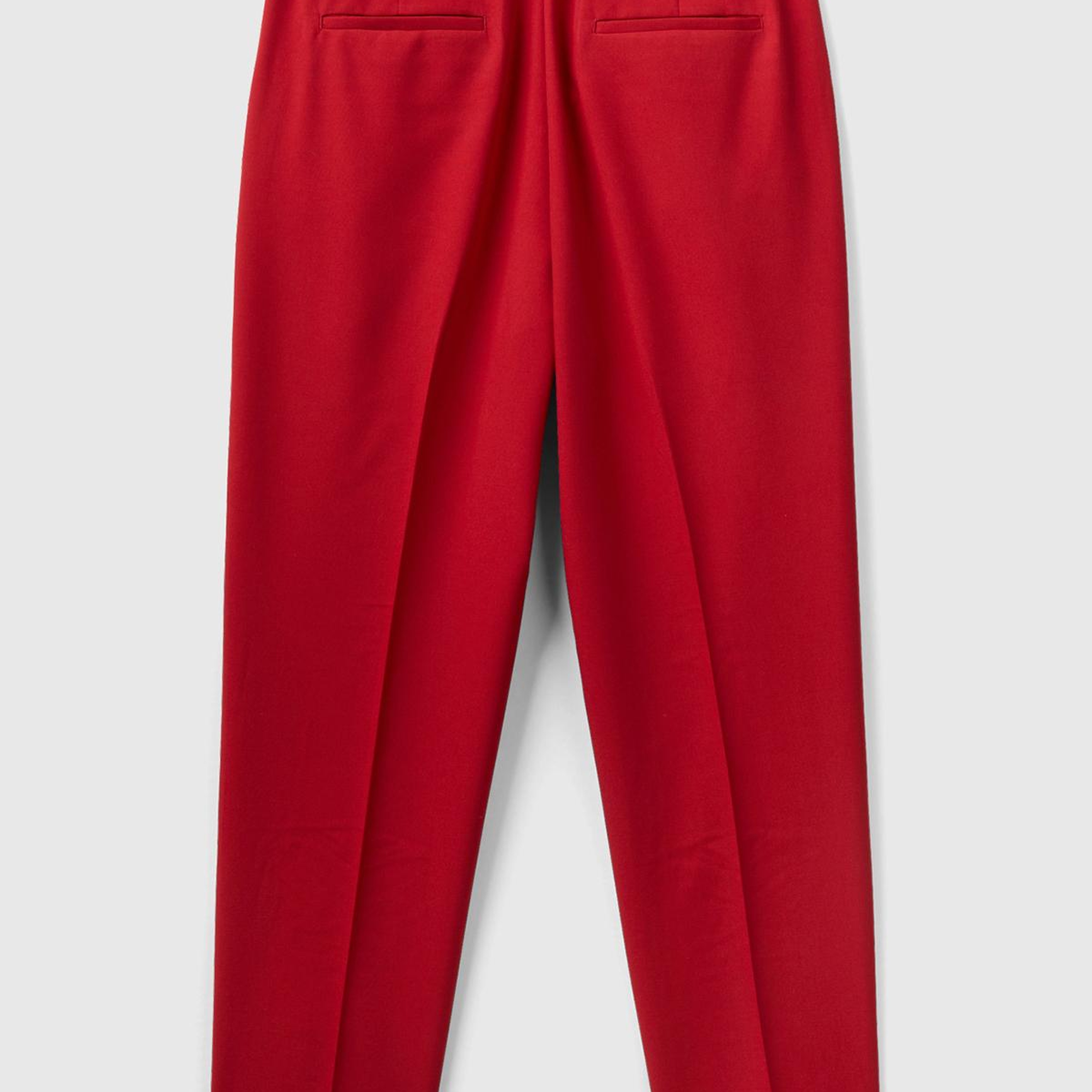 Kadın Kırmızı Viskoz Karışımlı Regular Fit Pantolon