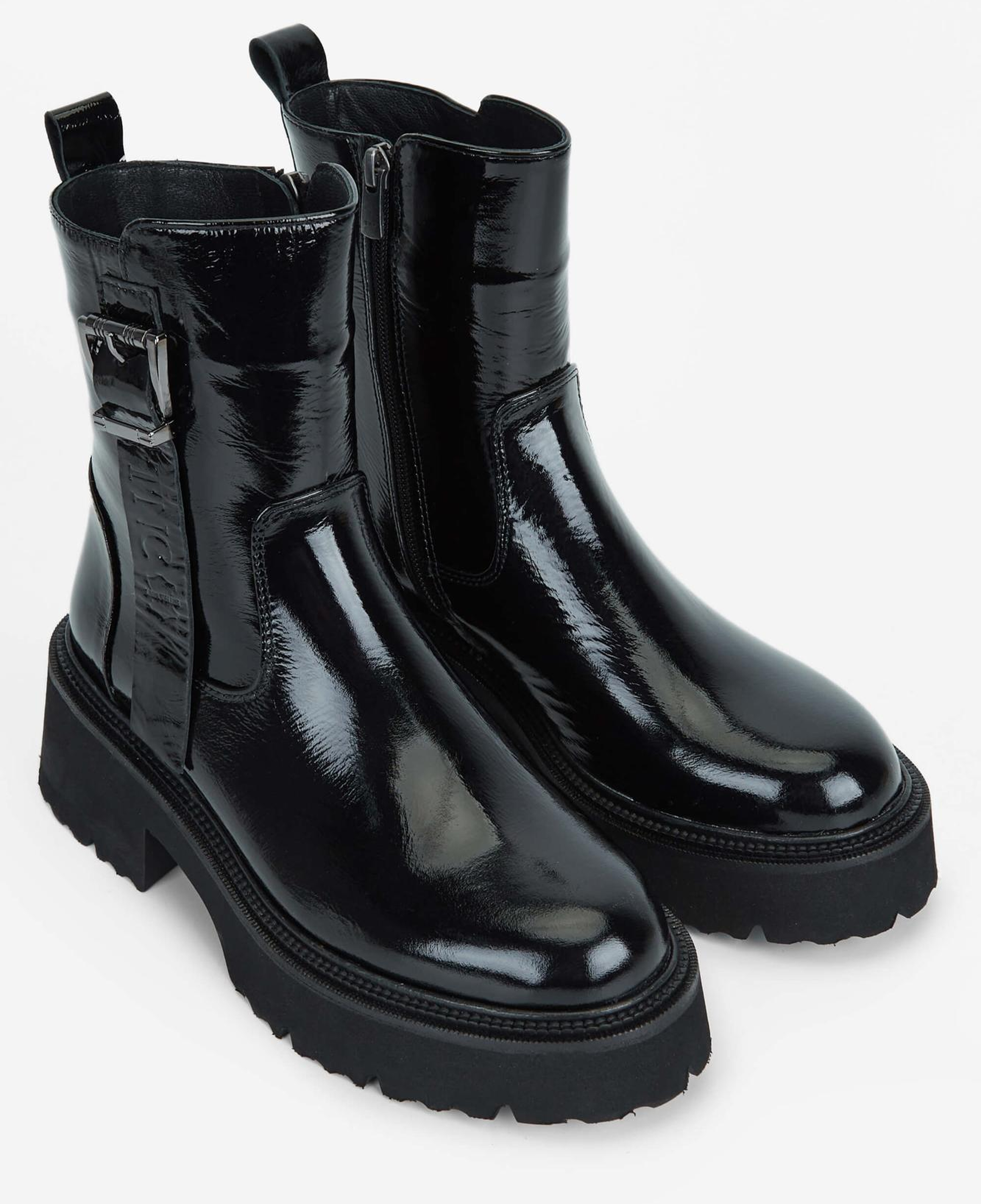 Tamer Tanca Kadın Hakiki Deri Siyah Rugan Casual Bot