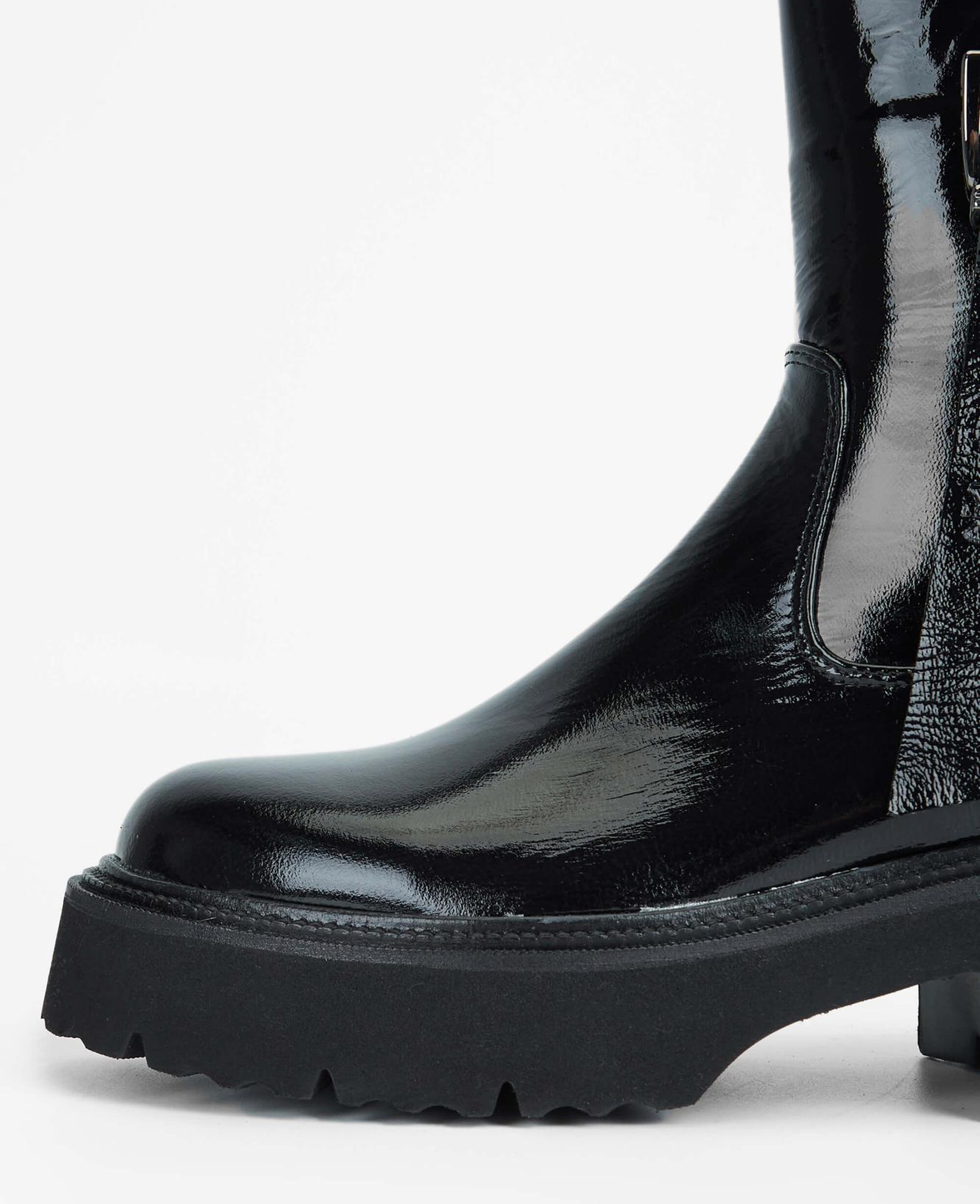 Tamer Tanca Kadın Hakiki Deri Siyah Rugan Casual Bot