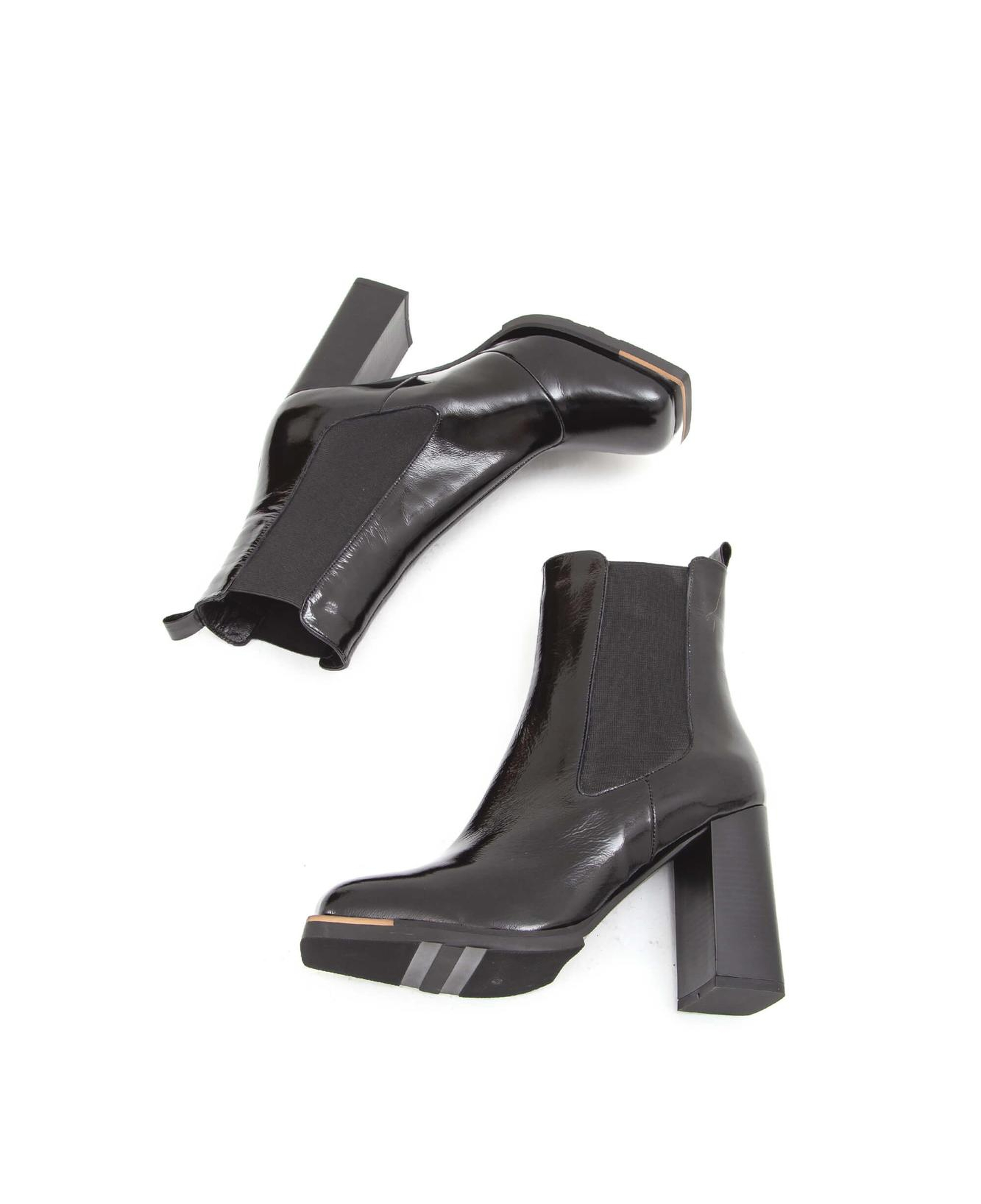 Tamer Tanca Kadın Hakiki Deri Siyah Rugan Casual Bot