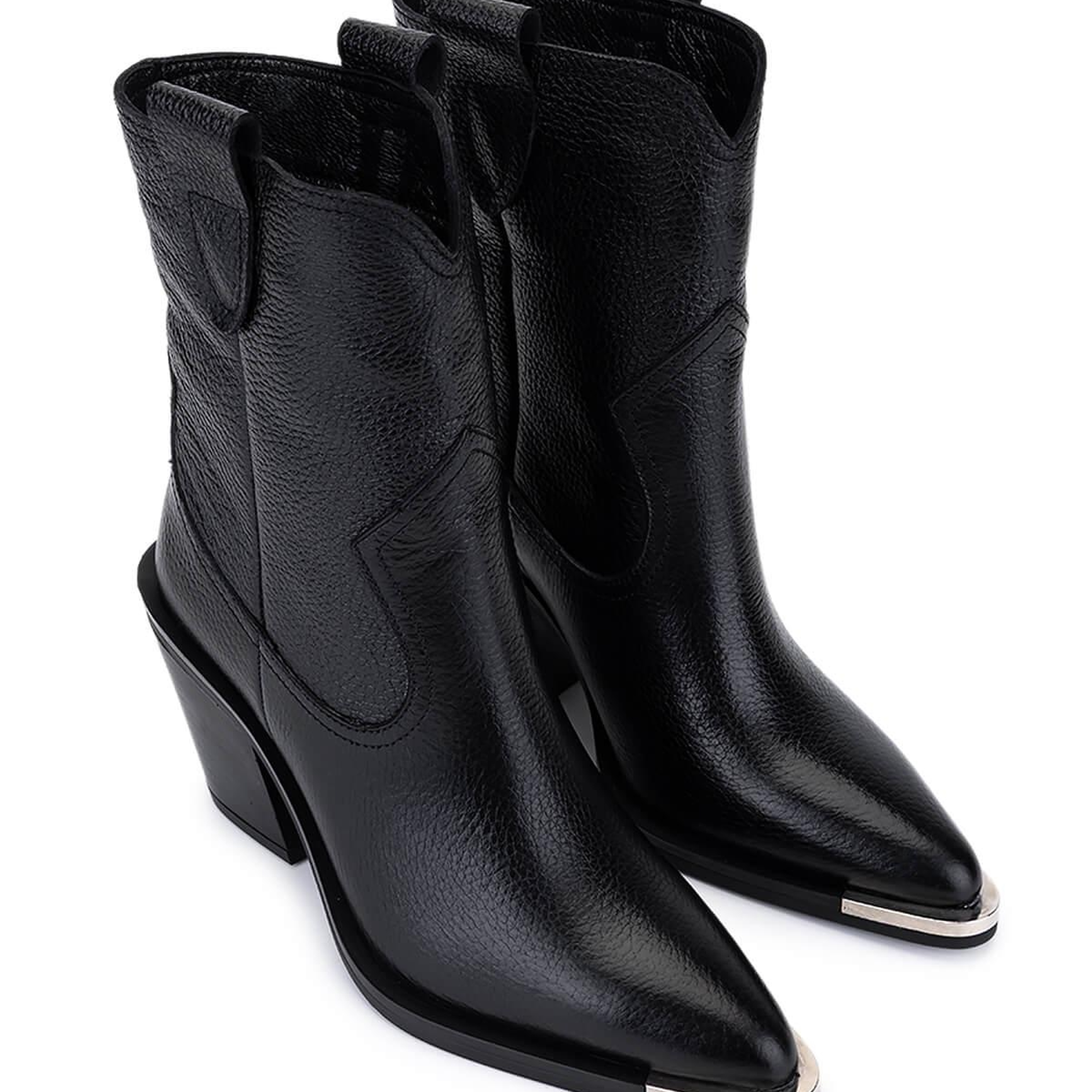 Tamer Tanca Kadın Hakiki Deri Siyah Floter Klasik Bot