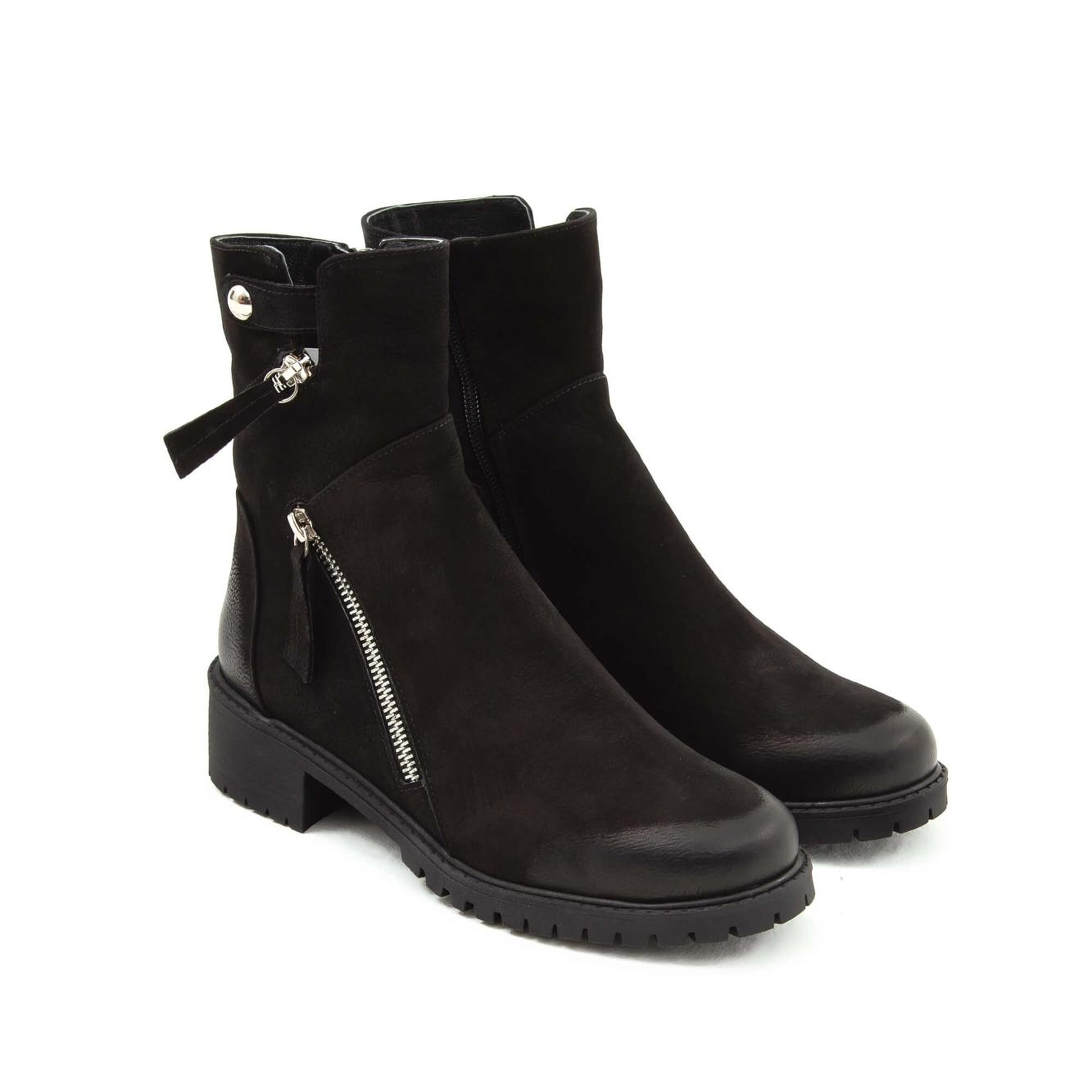 Tamer Tanca Kadın Hakiki Deri Siyah Nubuk Casual Bot