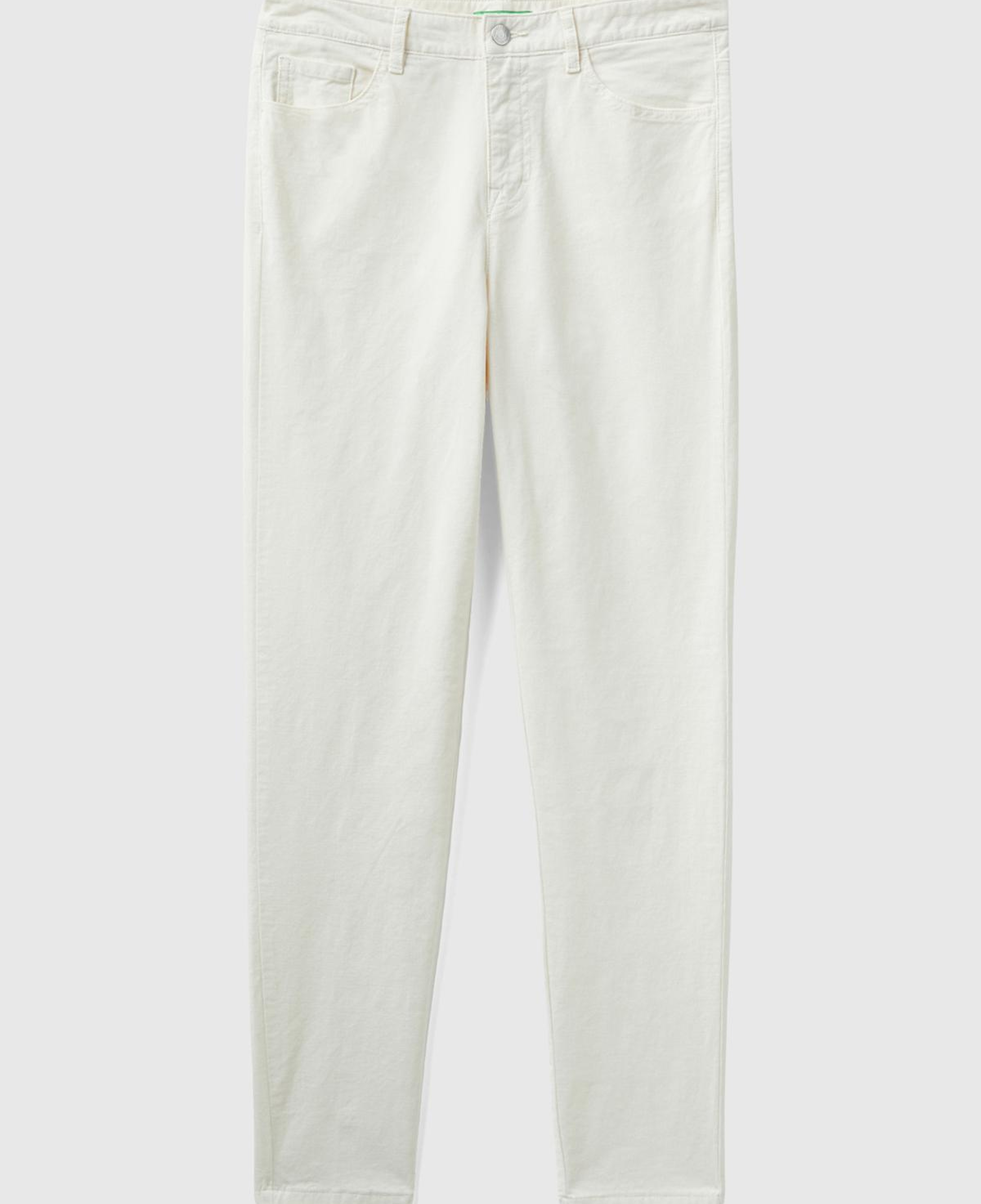 Kadın Krem Slim Fit Kadife Pantolon