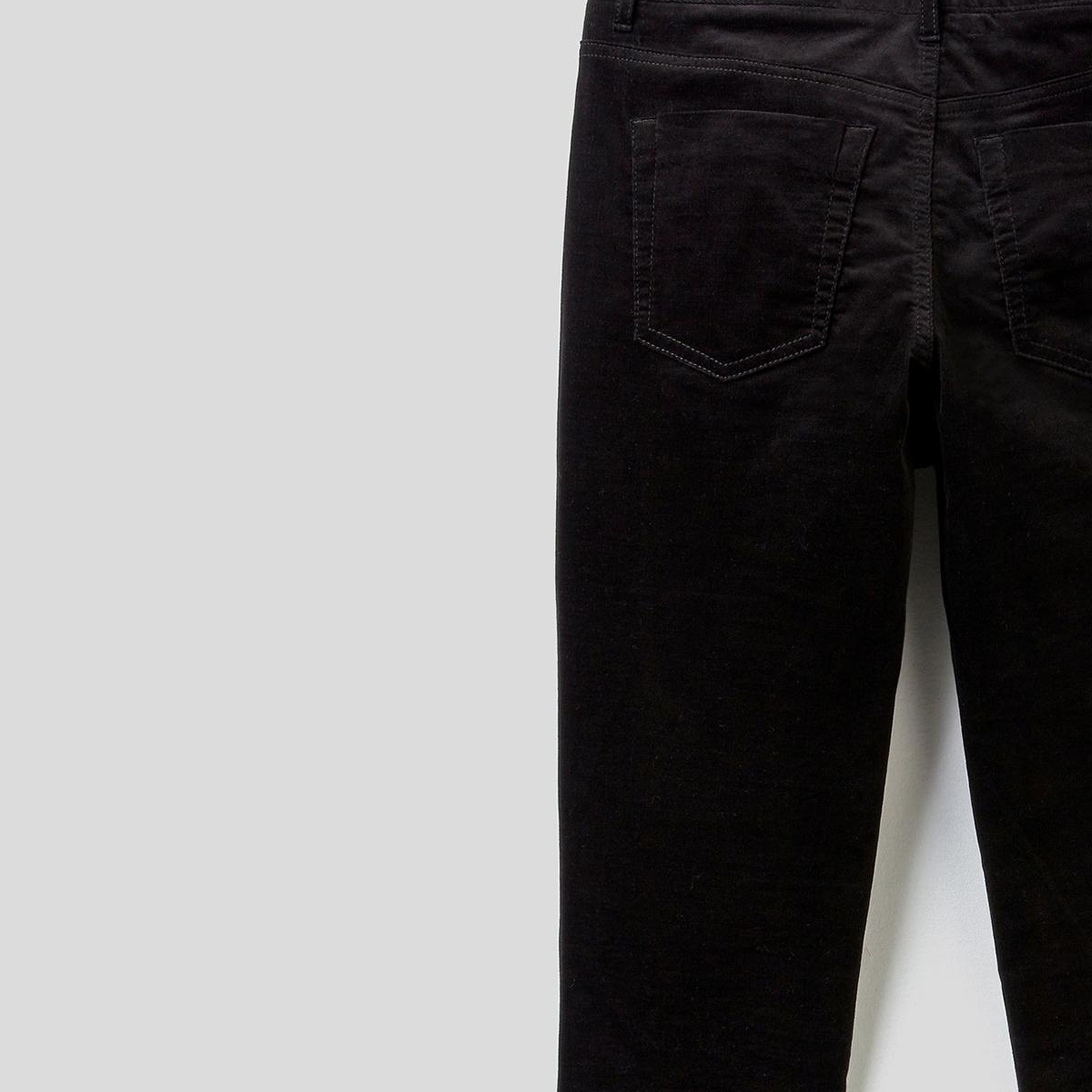 Kadın Siyah Slim Fit Kadife Pantolon