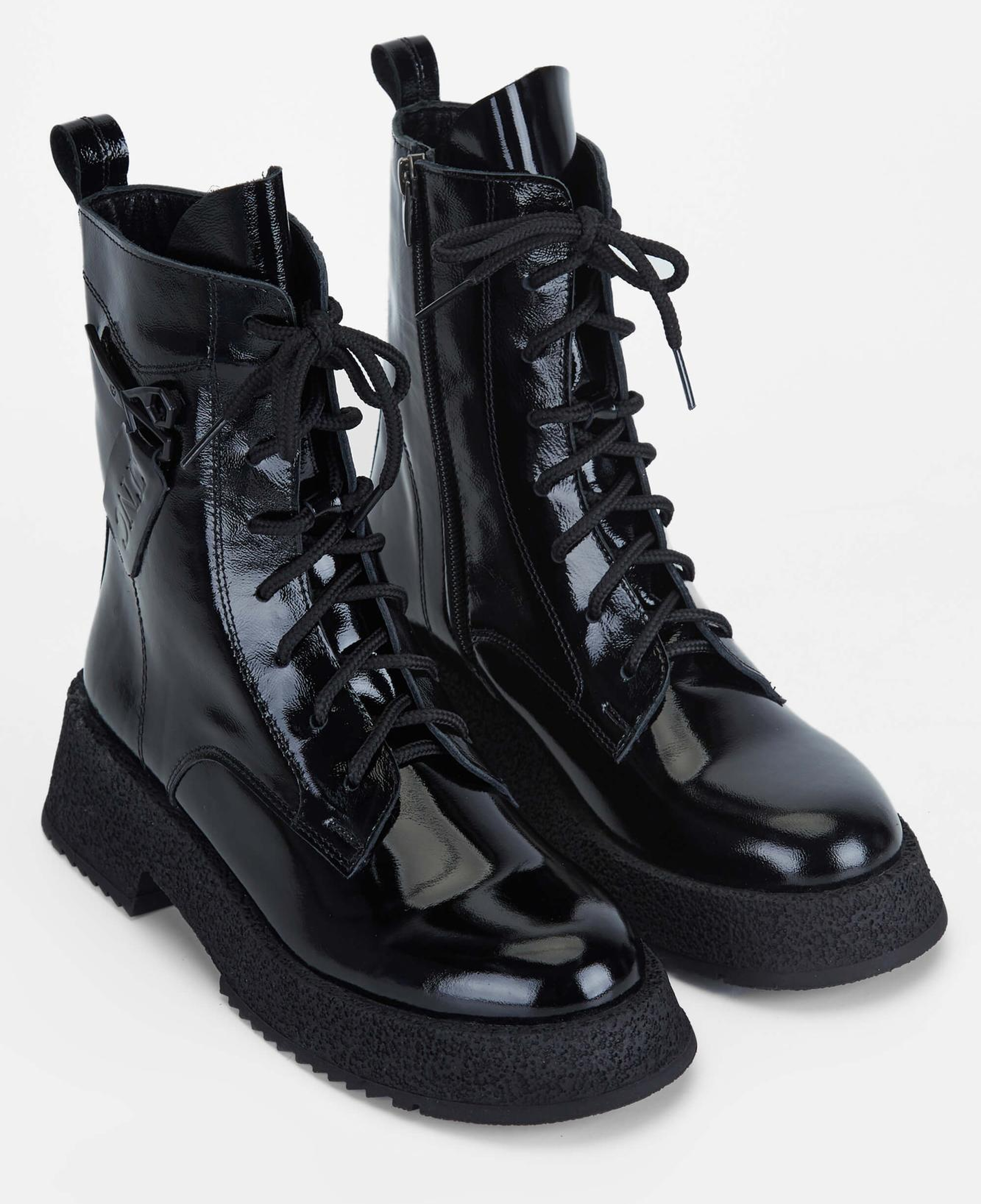 Tamer Tanca Kadın Hakiki Deri Siyah Rugan Casual Bot