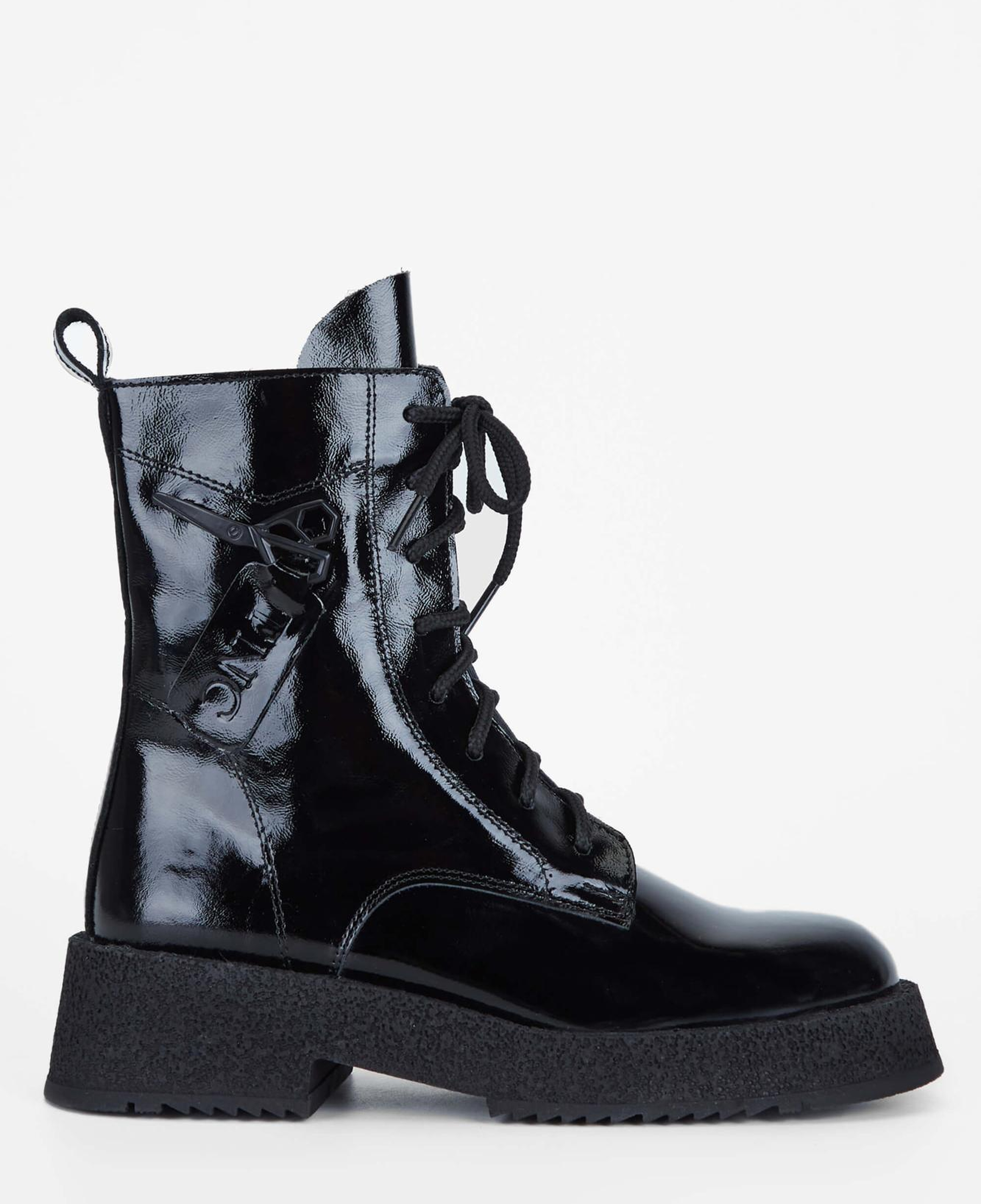 Tamer Tanca Kadın Hakiki Deri Siyah Rugan Casual Bot