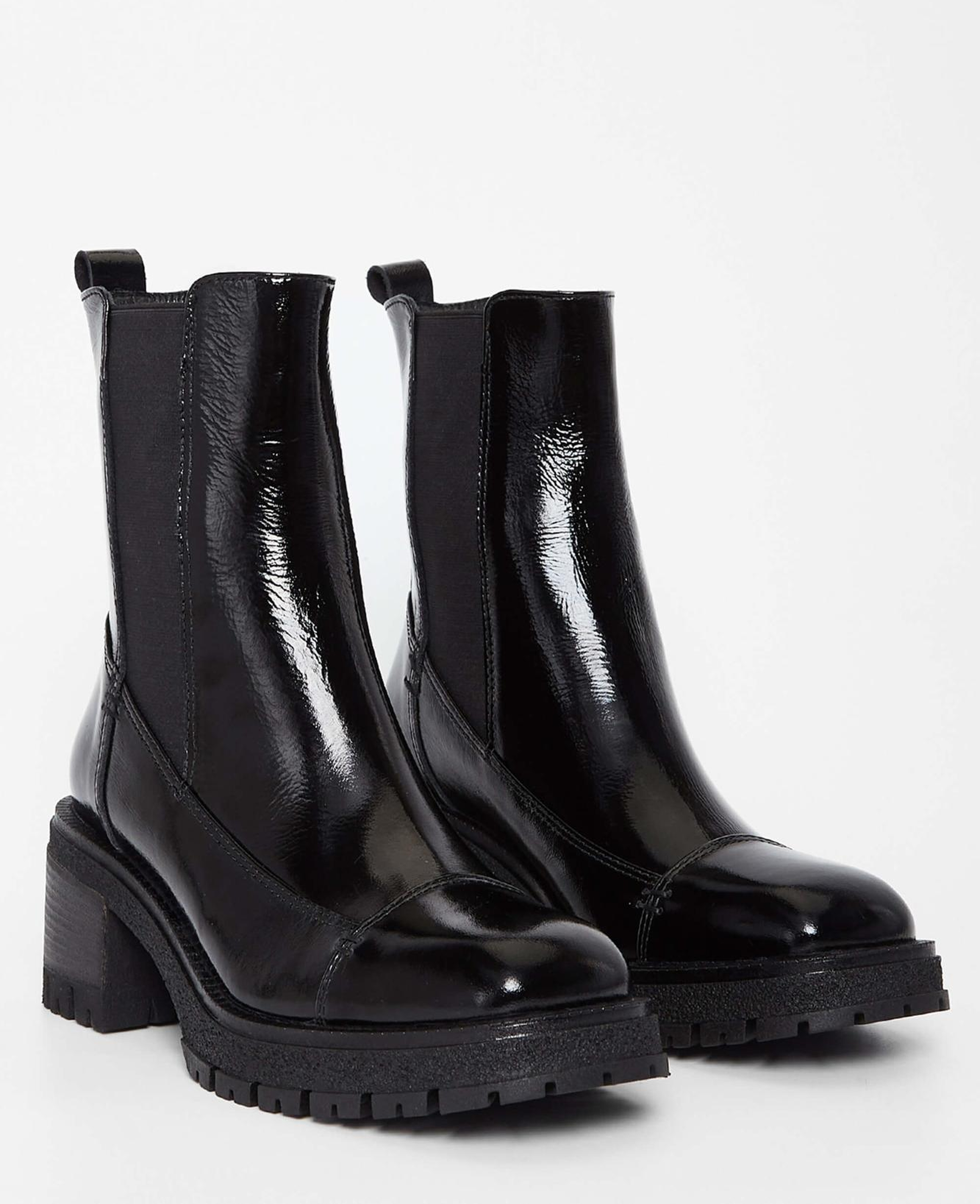 Tamer Tanca Kadın Hakiki Deri Siyah Rugan Casual Bot