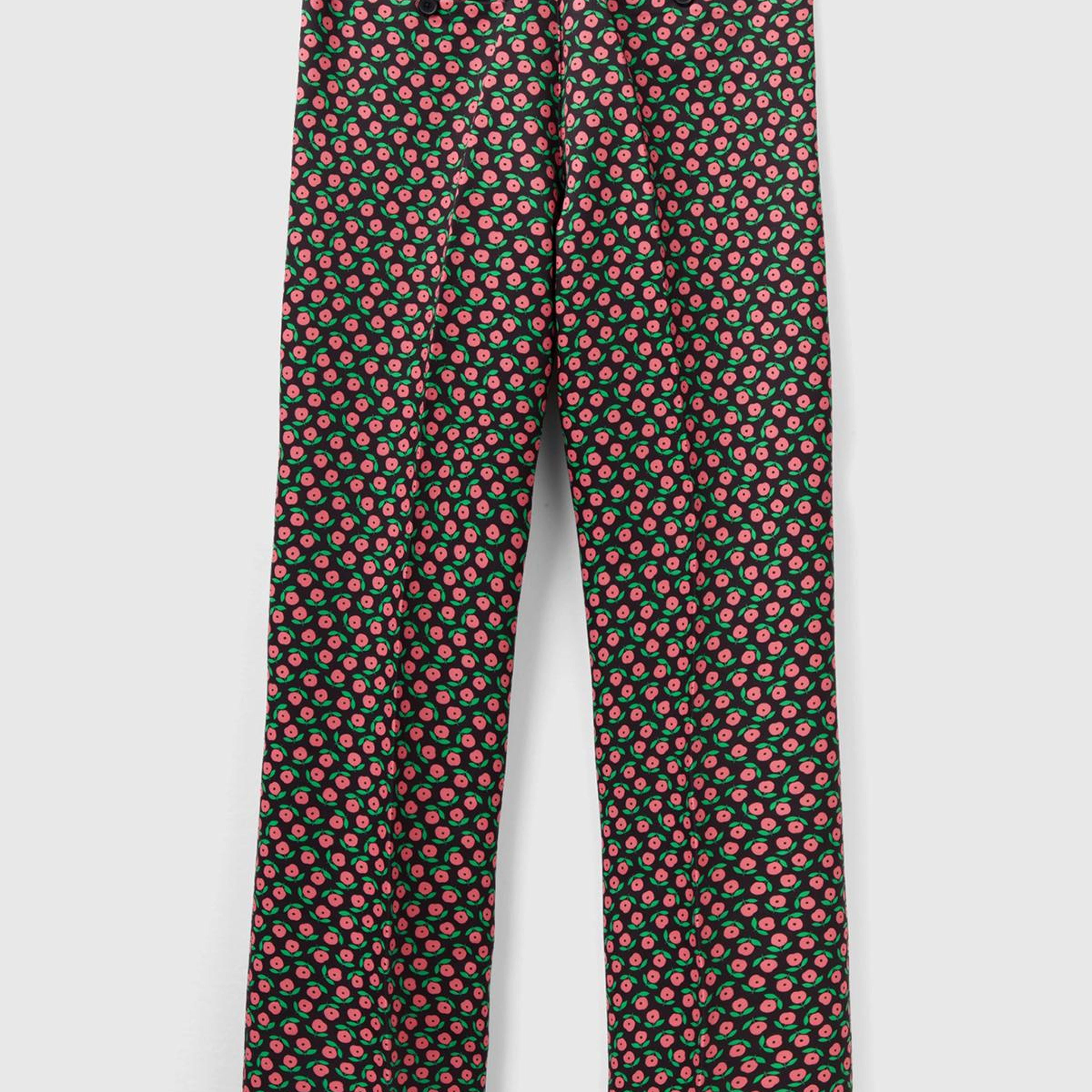 Kadın Pembe Mix Poliviskoz Çiçek Desenli Regular Fit Pantolon