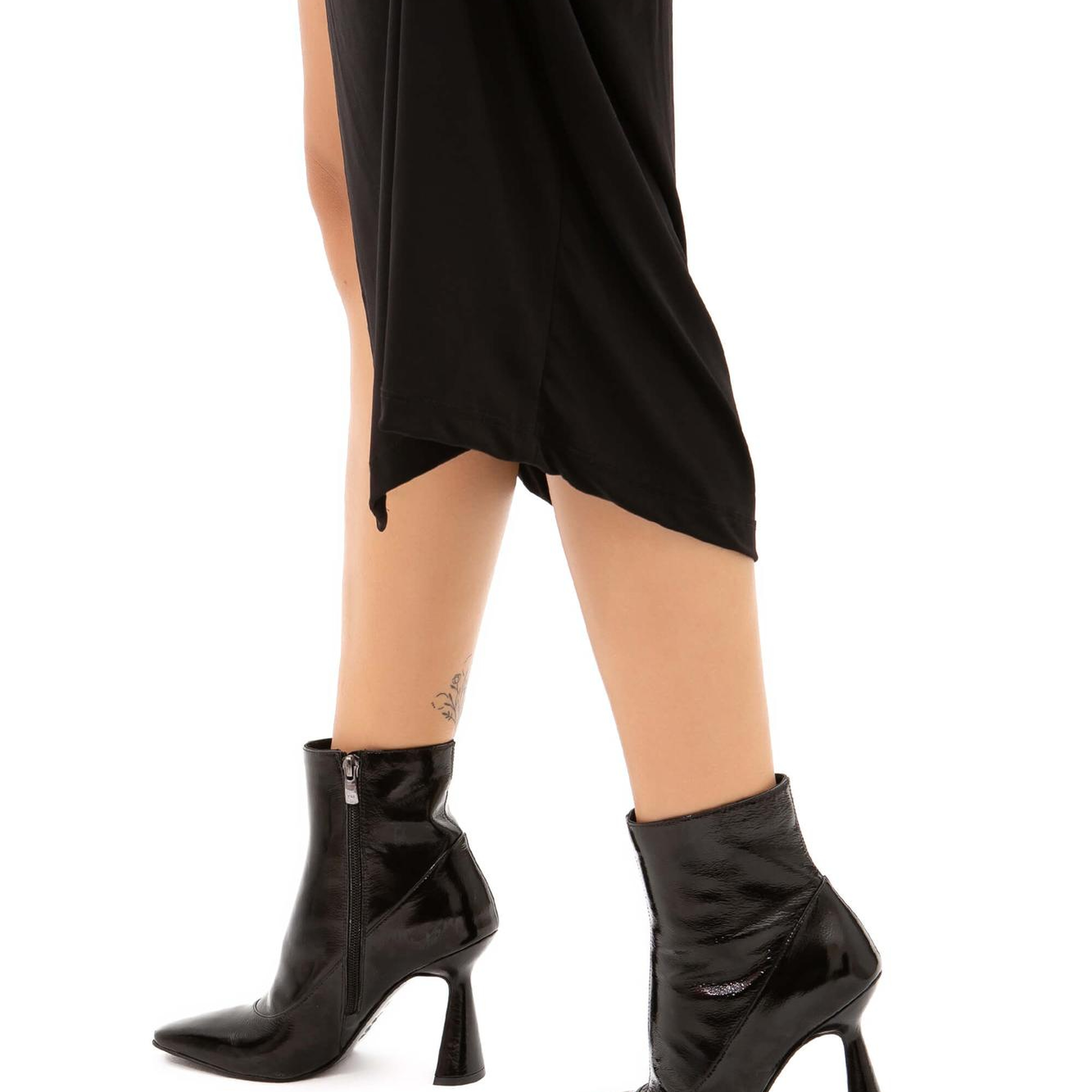 Tamer Tanca Kadın Hakiki Deri Siyah Rugan Casual Bot