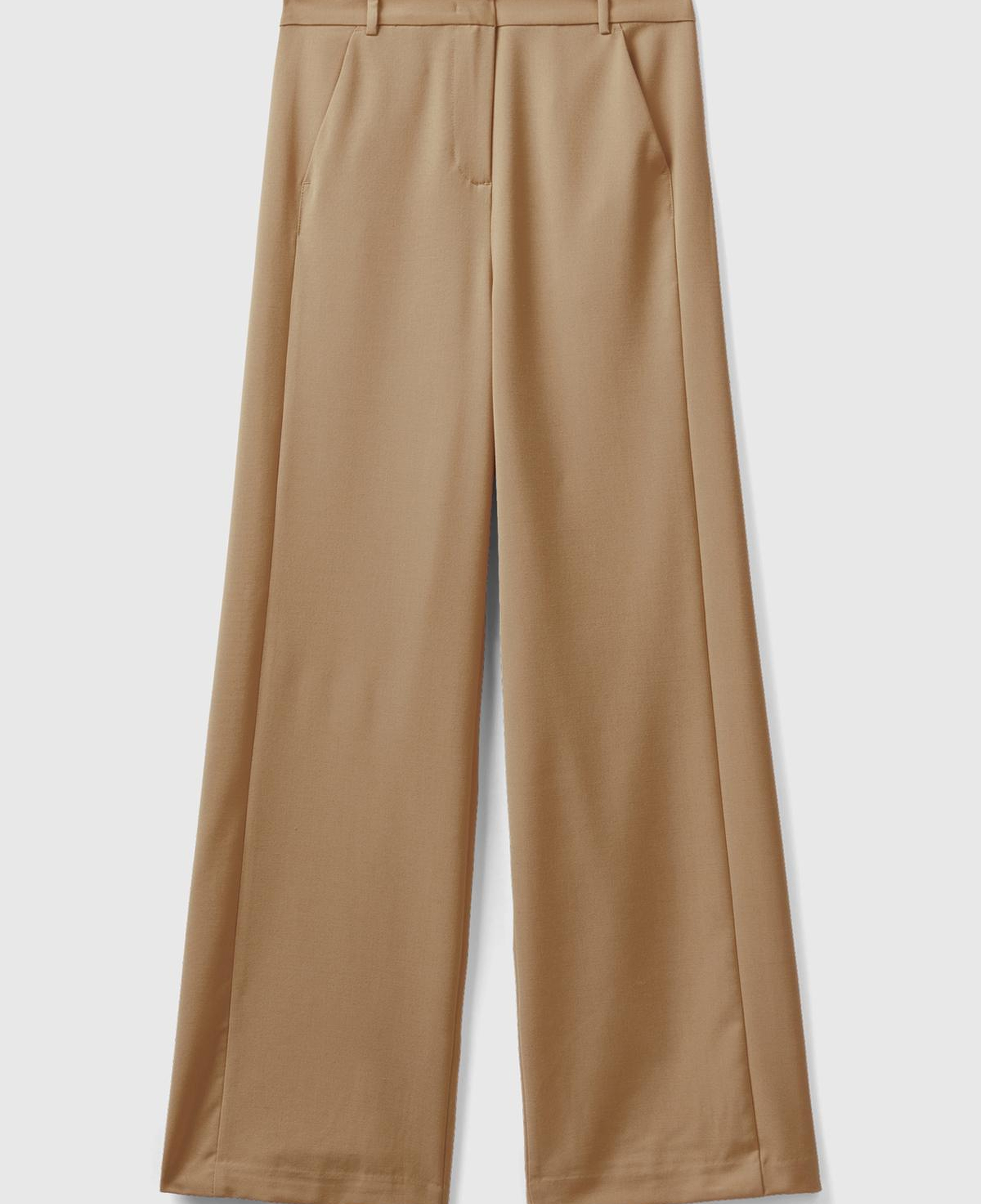 Kadın Taba Poliviskoz Regular Fit  Düz Paça Pantolon