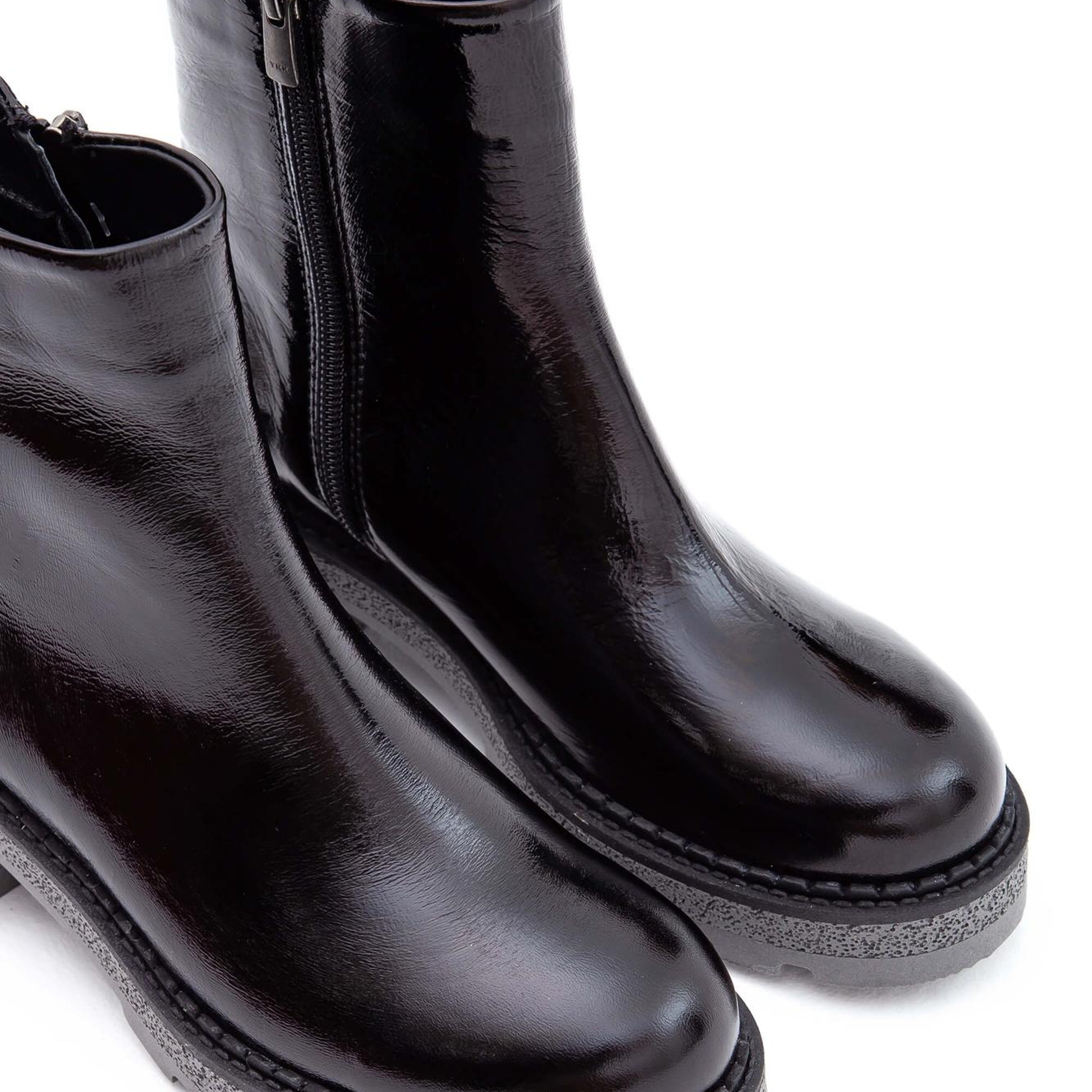 Tamer Tanca Kadın Hakiki Deri Siyah Rugan Casual Bot