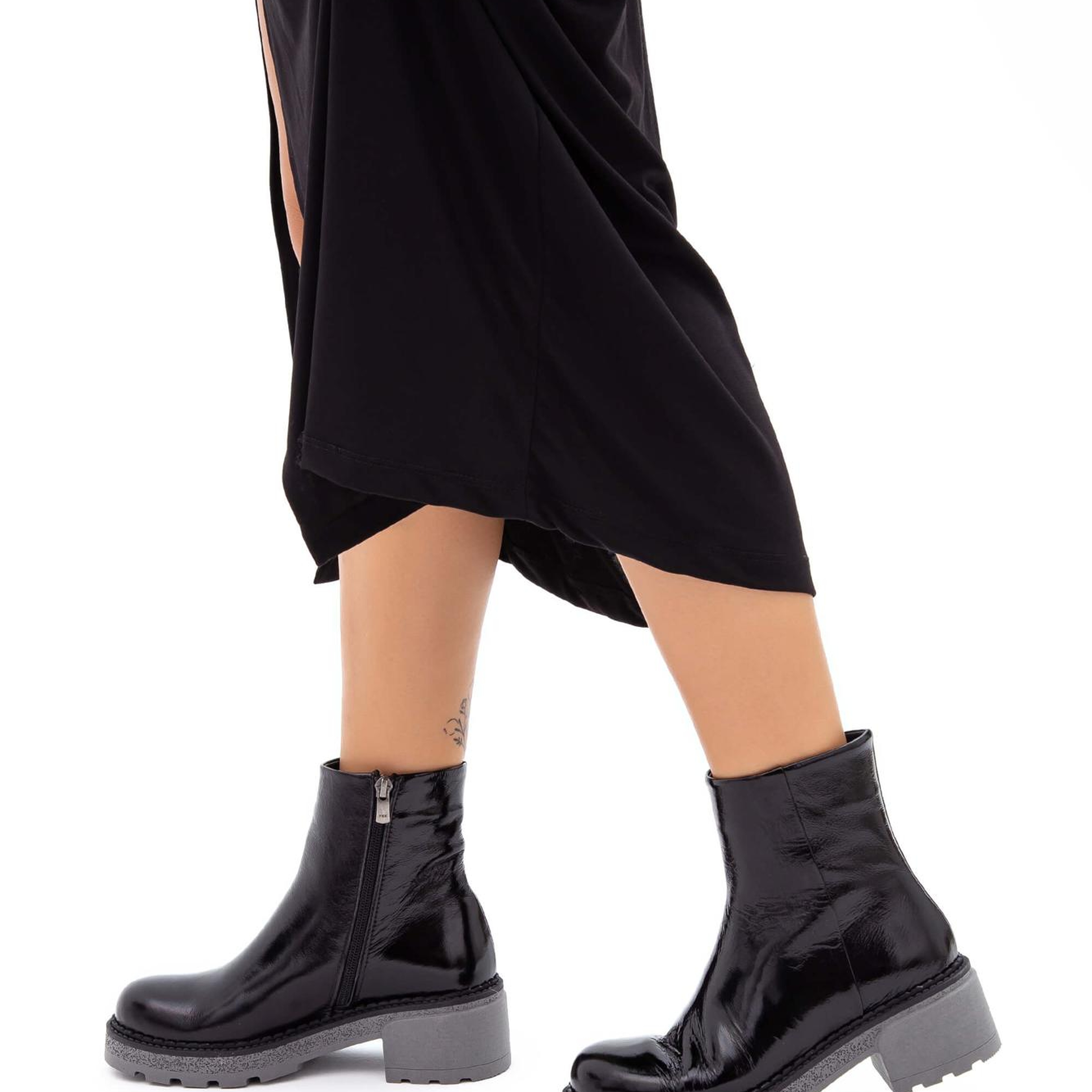 Tamer Tanca Kadın Hakiki Deri Siyah Rugan Casual Bot