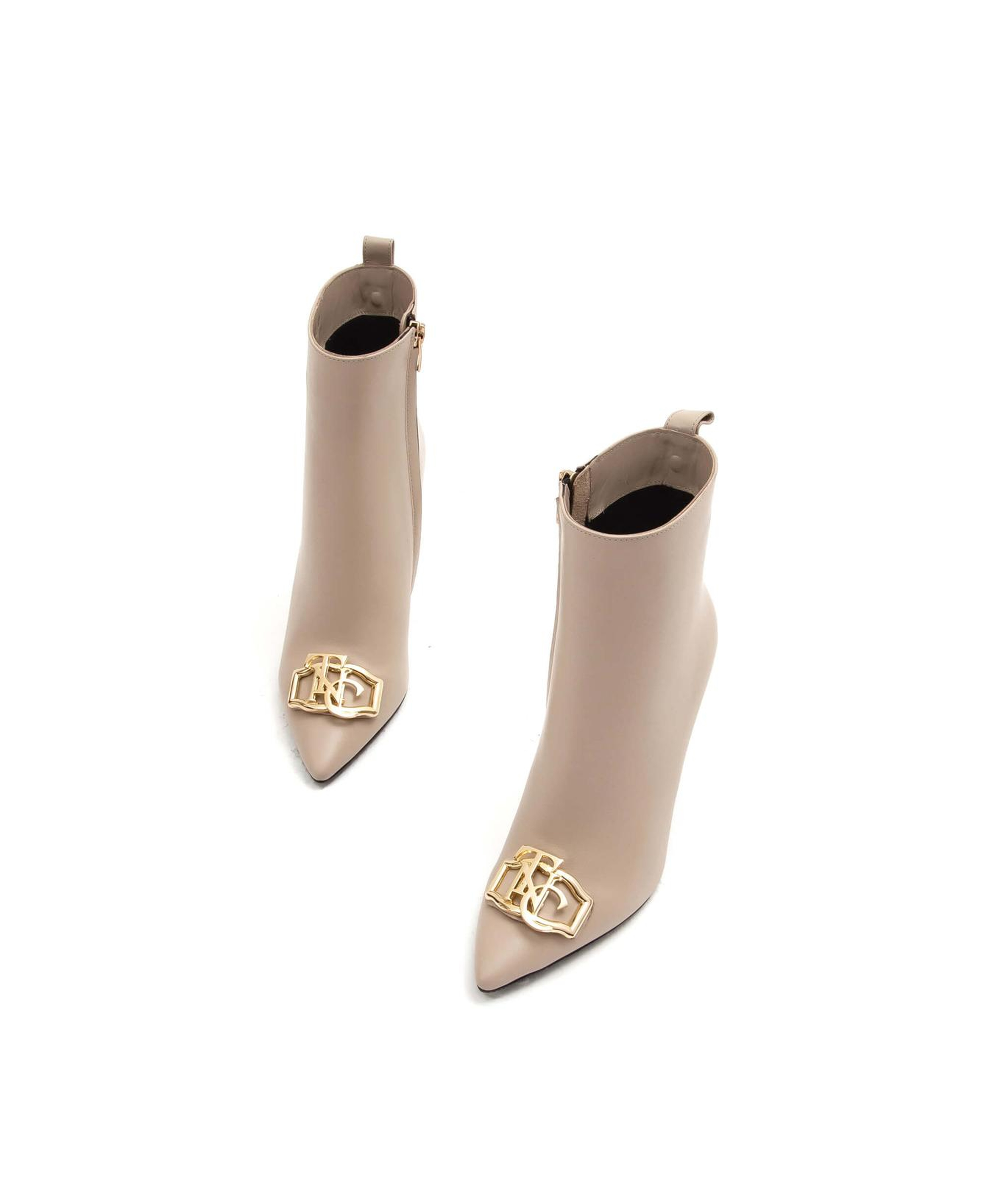 Tamer Tanca Kadın Hakiki Deri Bej Topuklu Bot