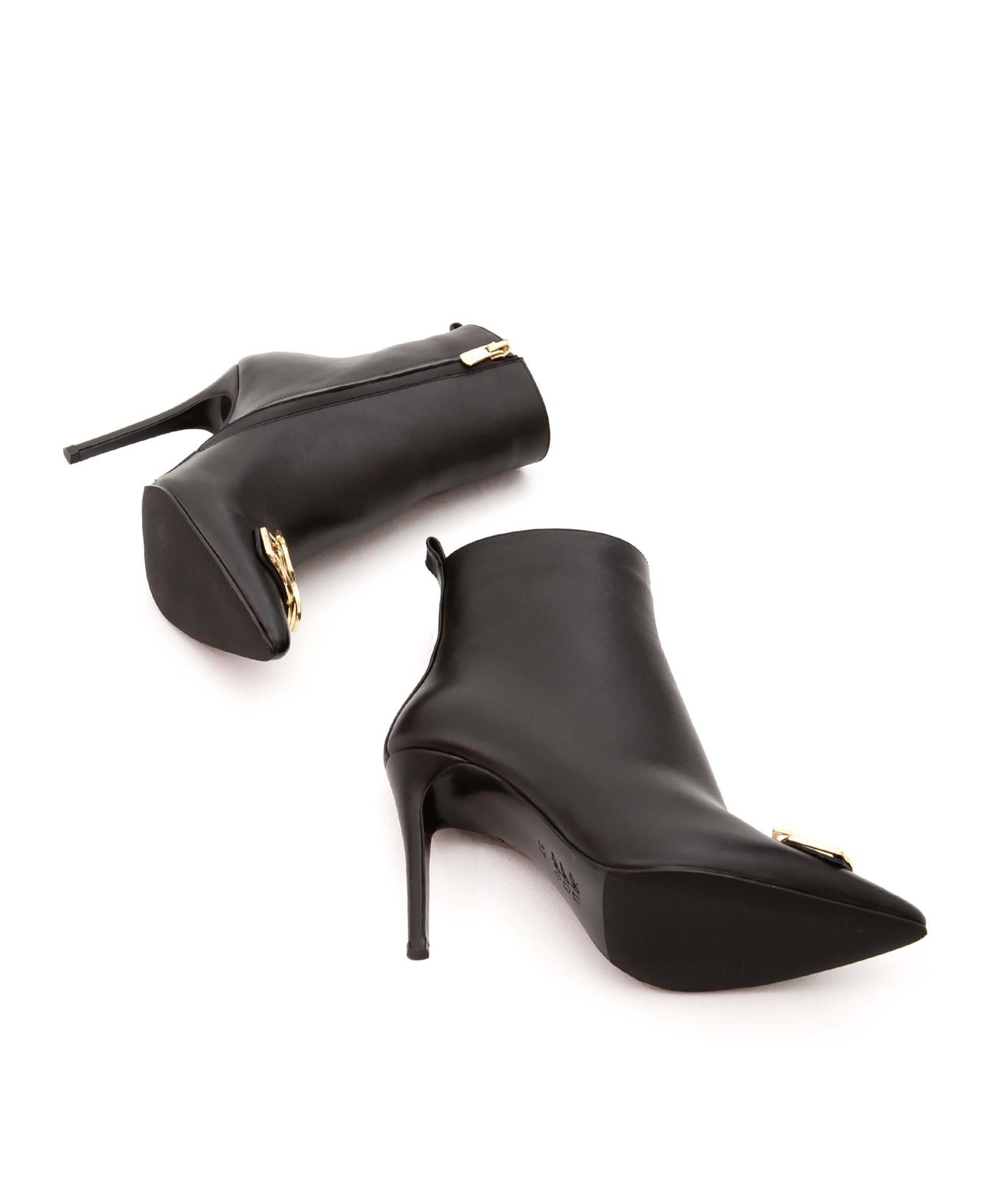 Tamer Tanca Kadın Hakiki Deri Siyah Topuklu Bot