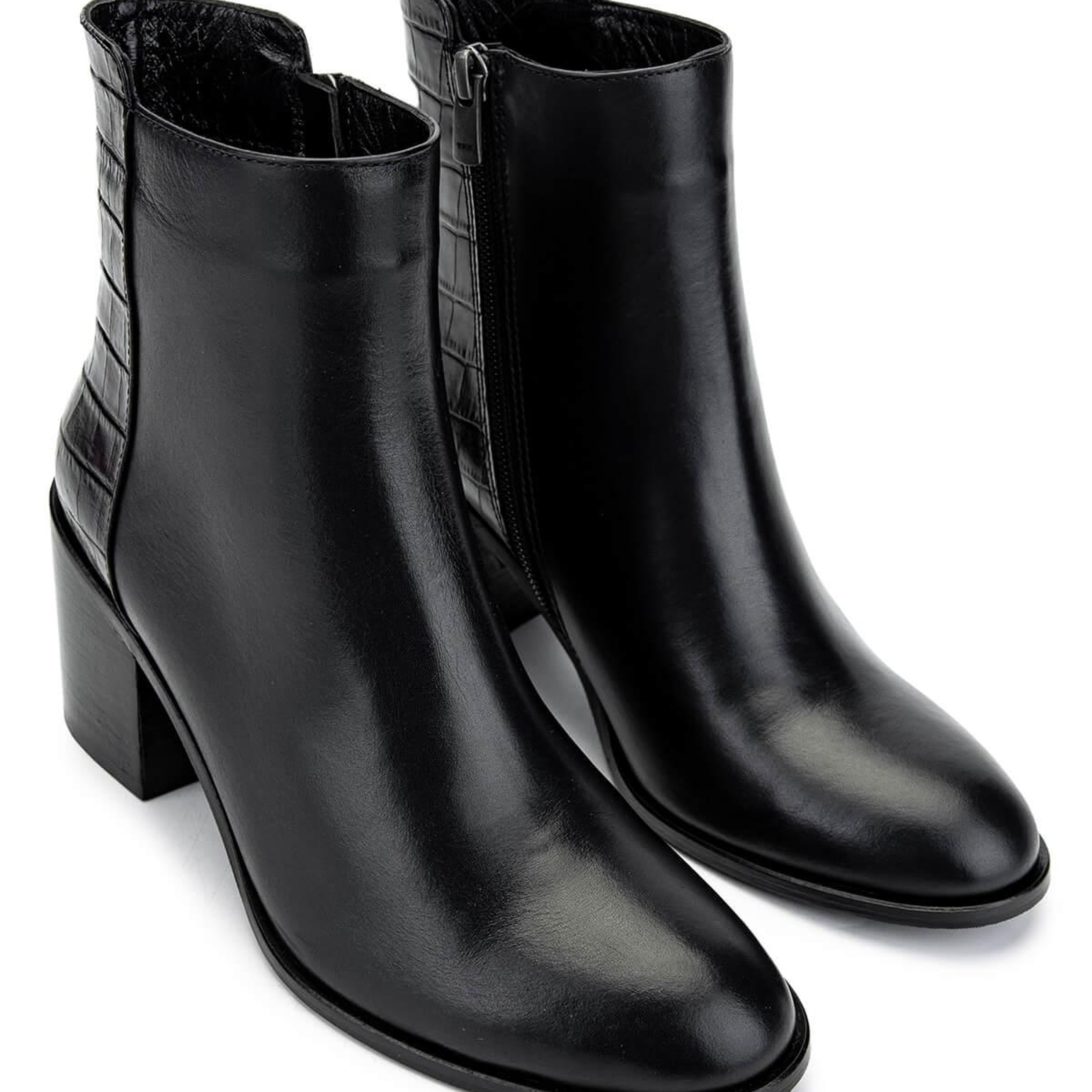 Tamer Tanca Kadın Hakiki Deri Siyah Topuklu Bot