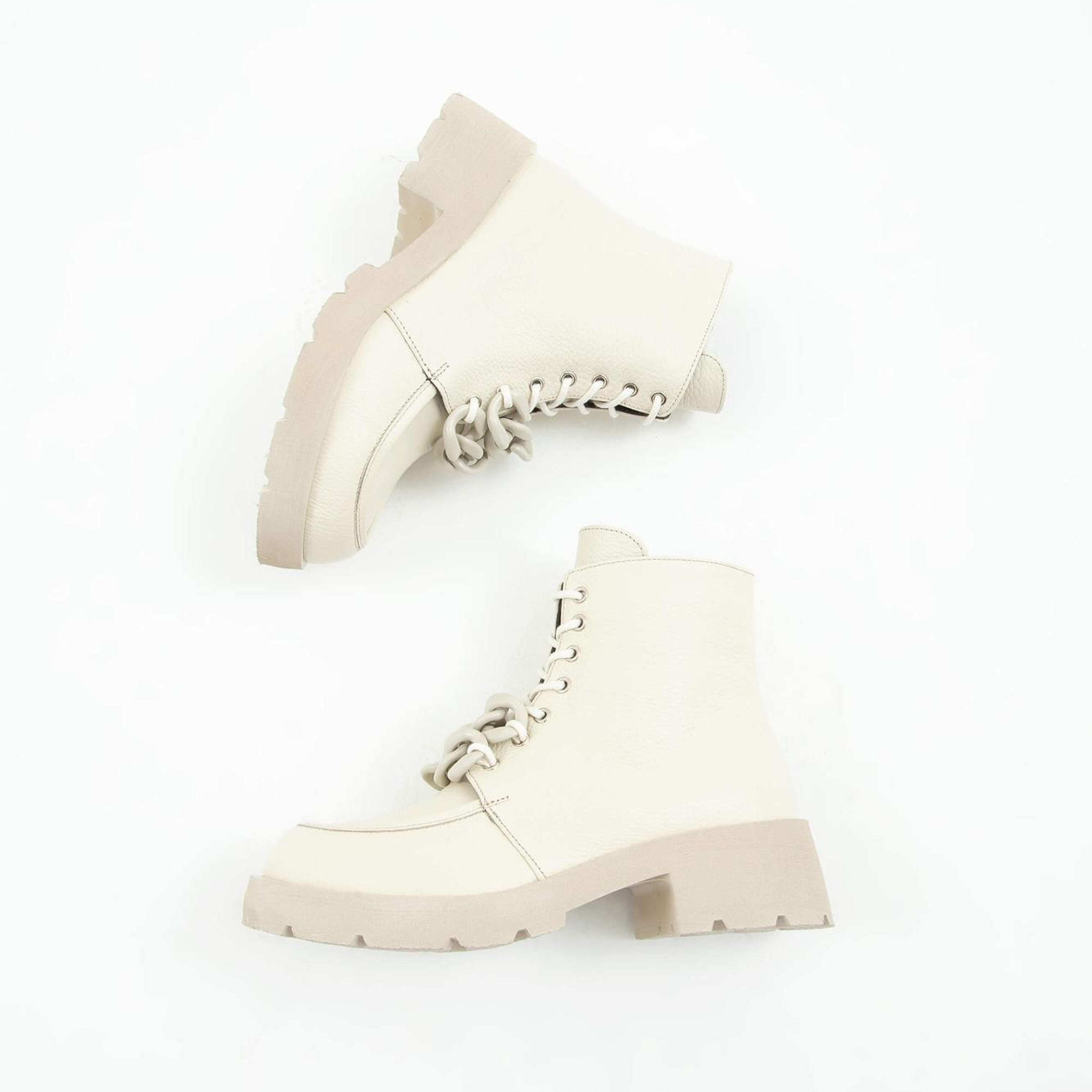 Tamer Tanca Kadın Hakiki Deri Krem Floter Casual Bot