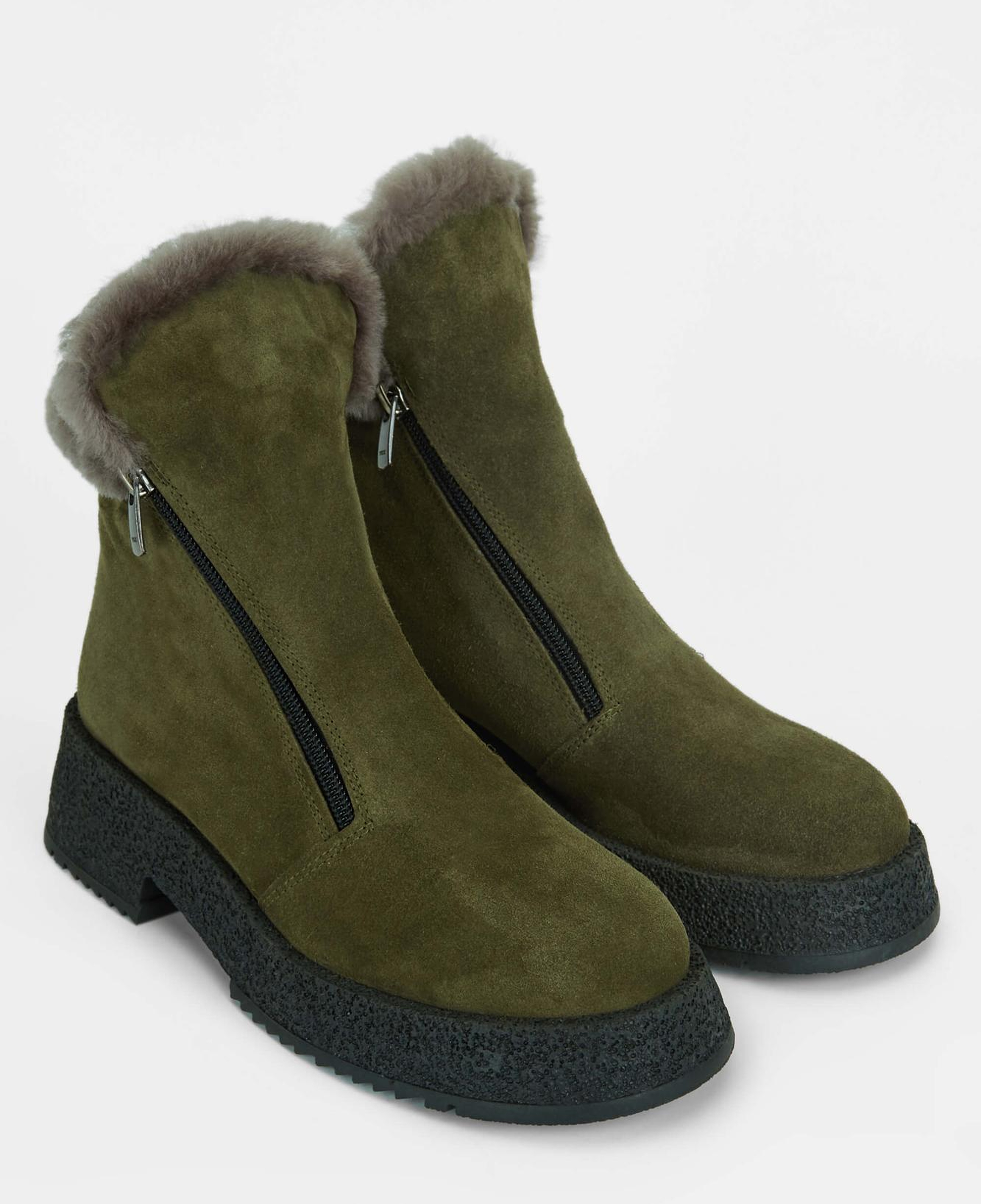 Tamer Tanca Kadın Hakiki Deri Haki Süet Casual Bot