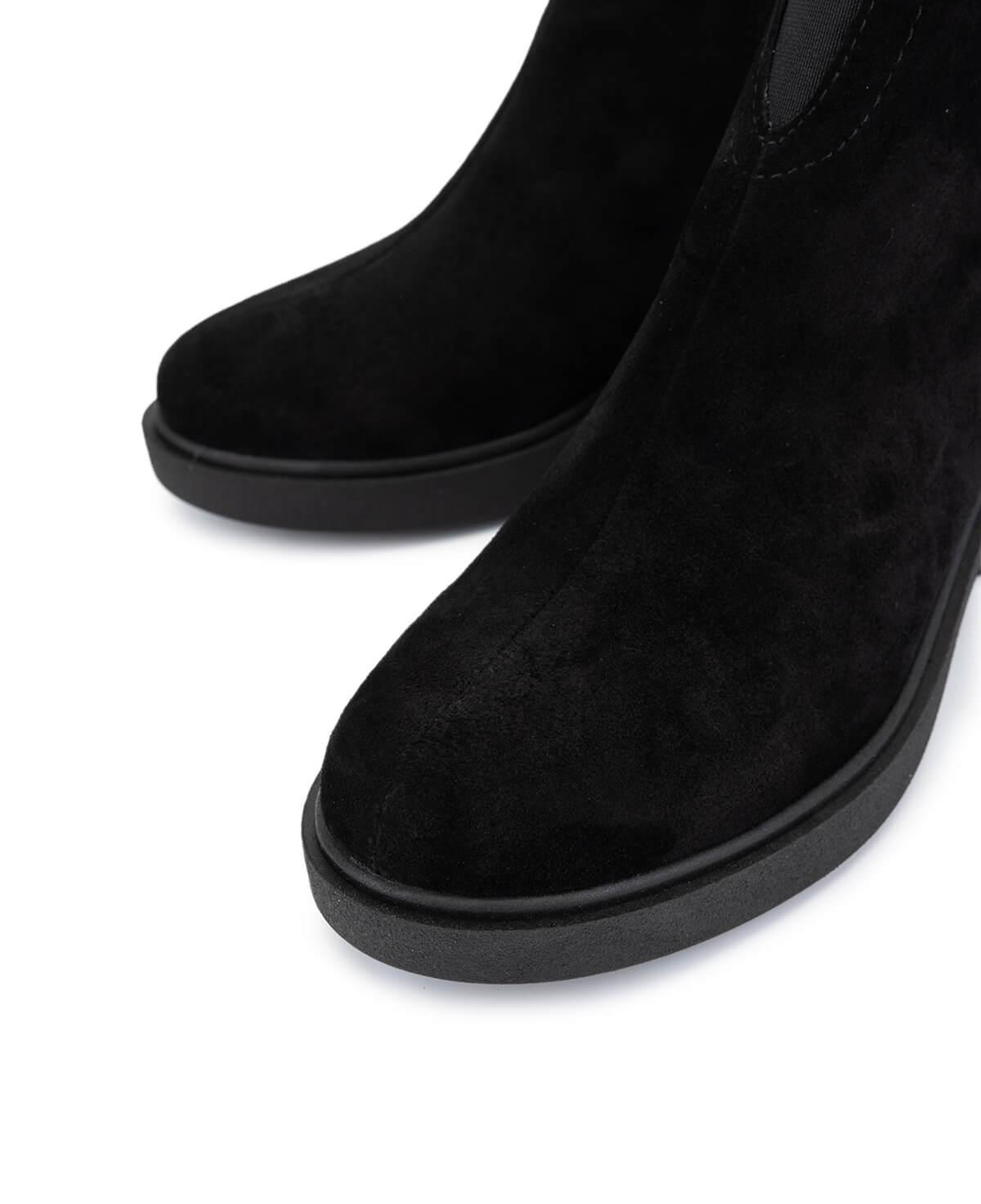 Tamer Tanca Kadın Hakiki Deri Siyah Süet Topuklu Bot