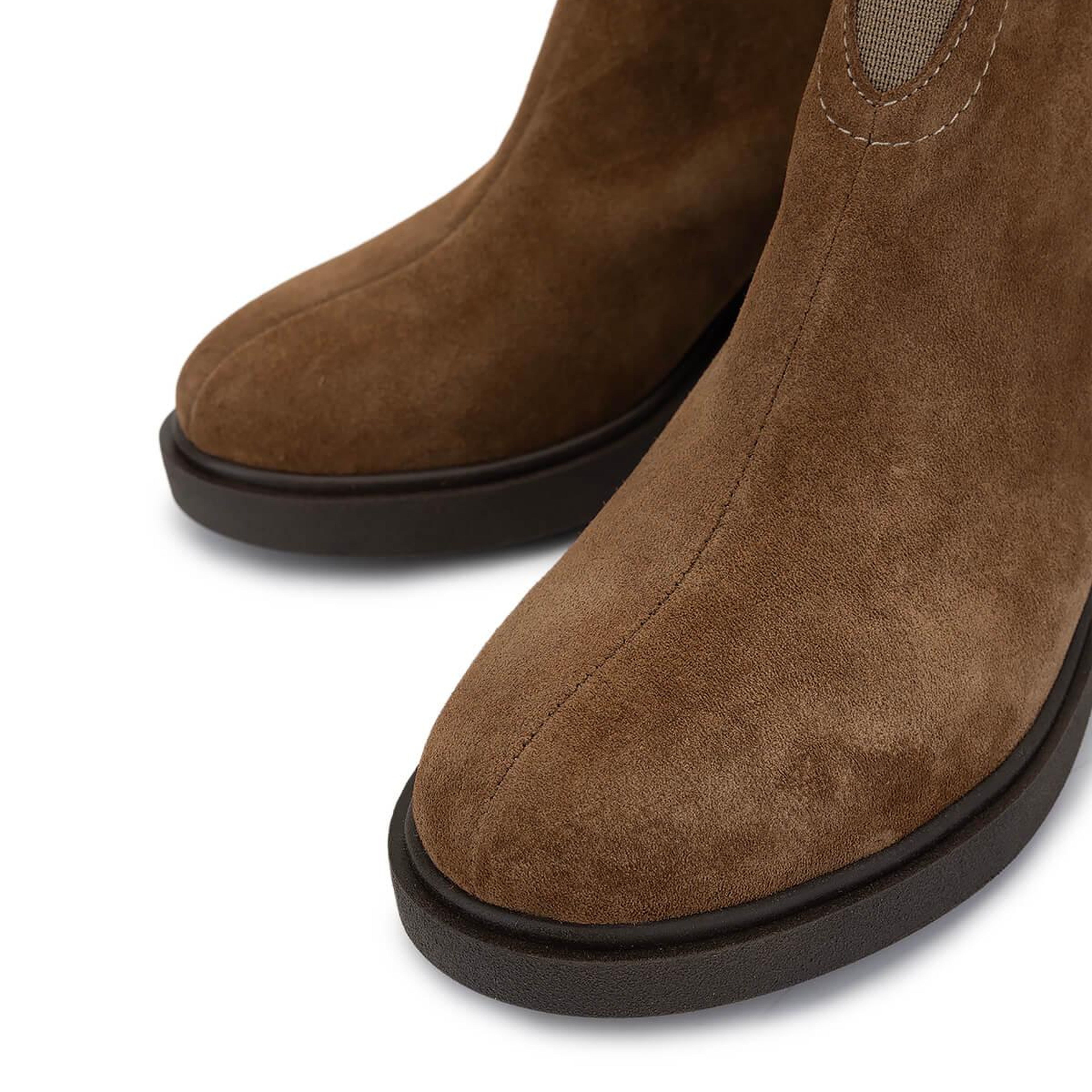 Tamer Tanca Kadın Hakiki Deri Taba Süet Topuklu Bot