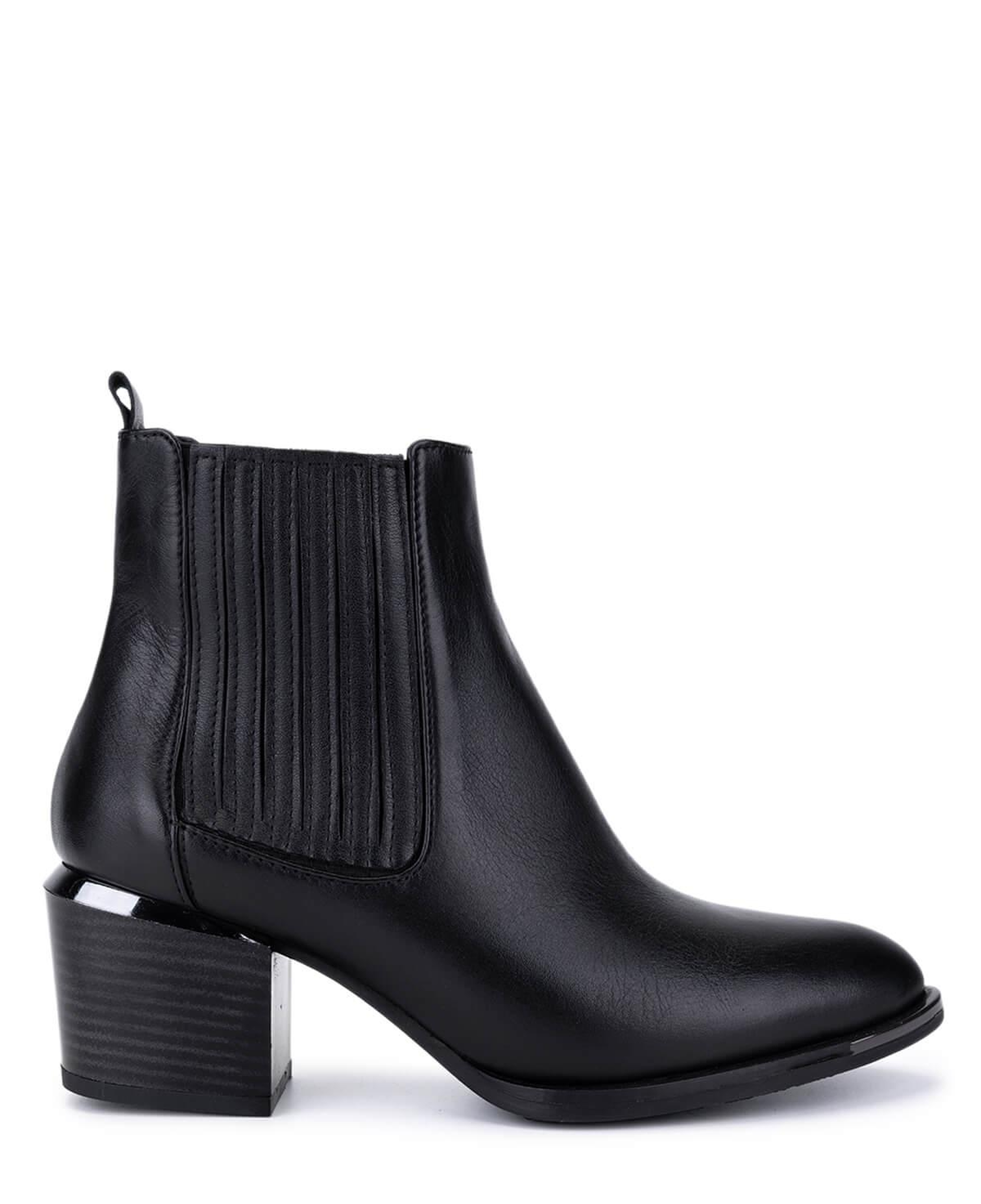 Tamer Tanca Kadın Hakiki Deri Siyah Deri Topuklu Bot