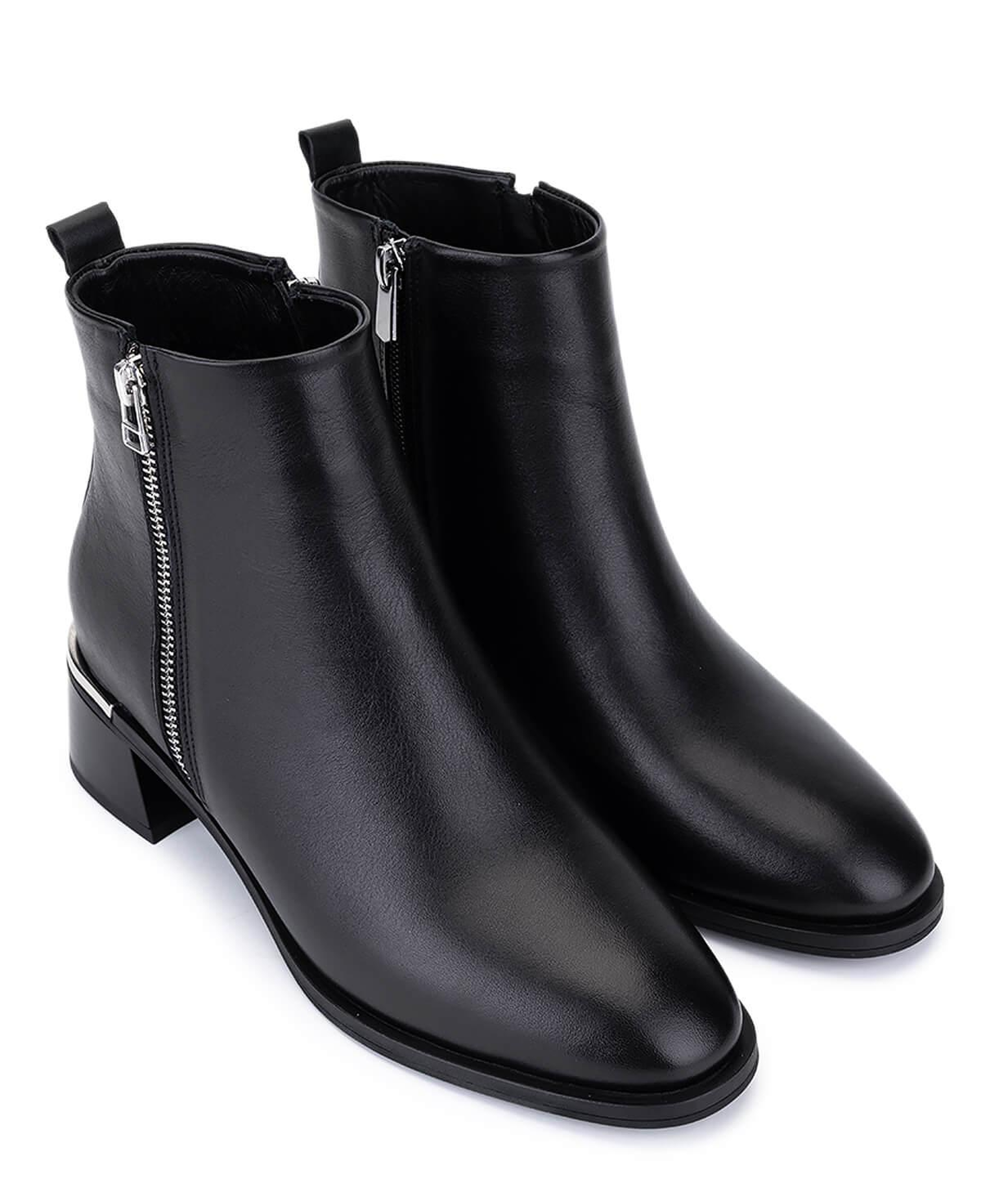Tamer Tanca Kadın Hakiki Deri Siyah Deri Topuklu Bot