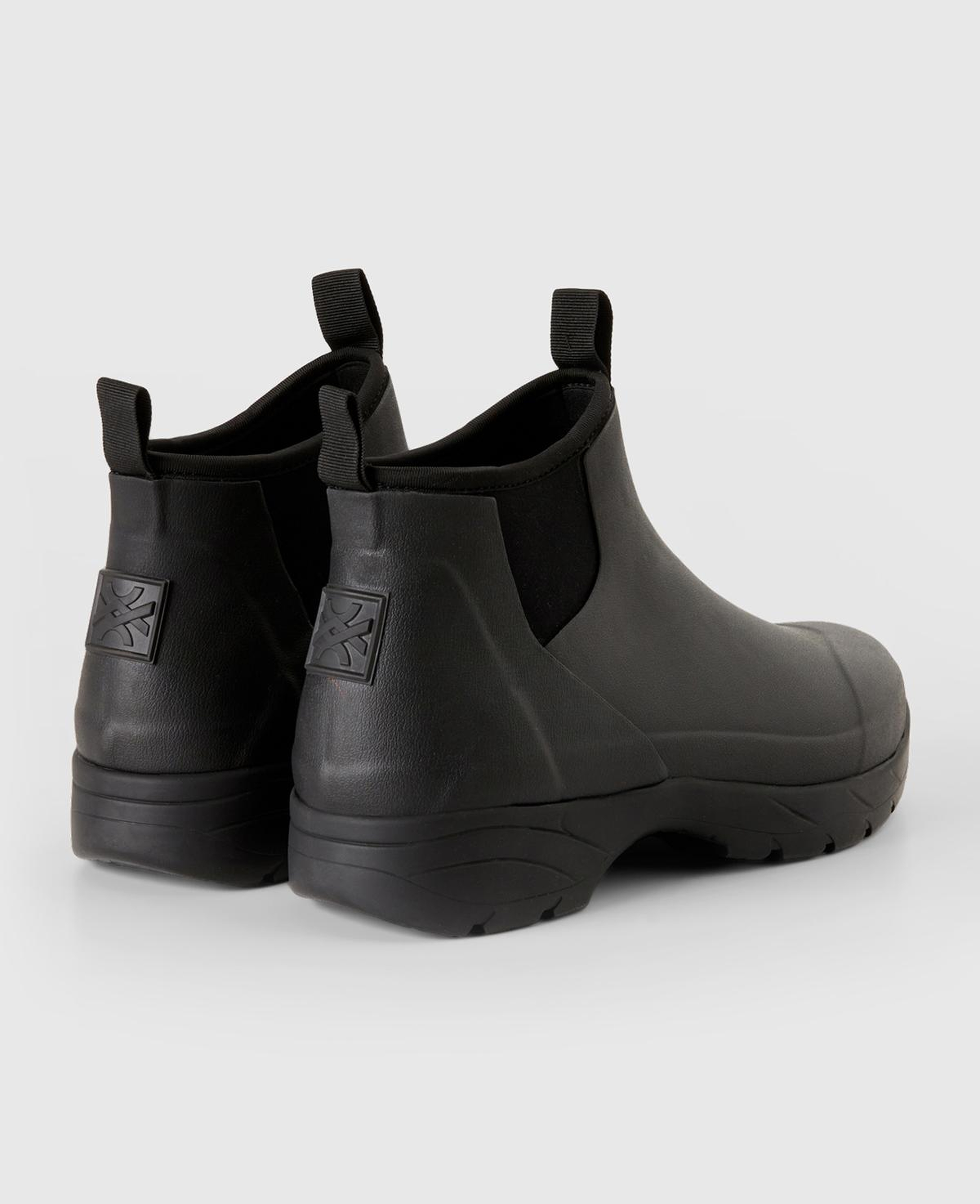 Unisex Siyah Suni Deri Yarım Bot