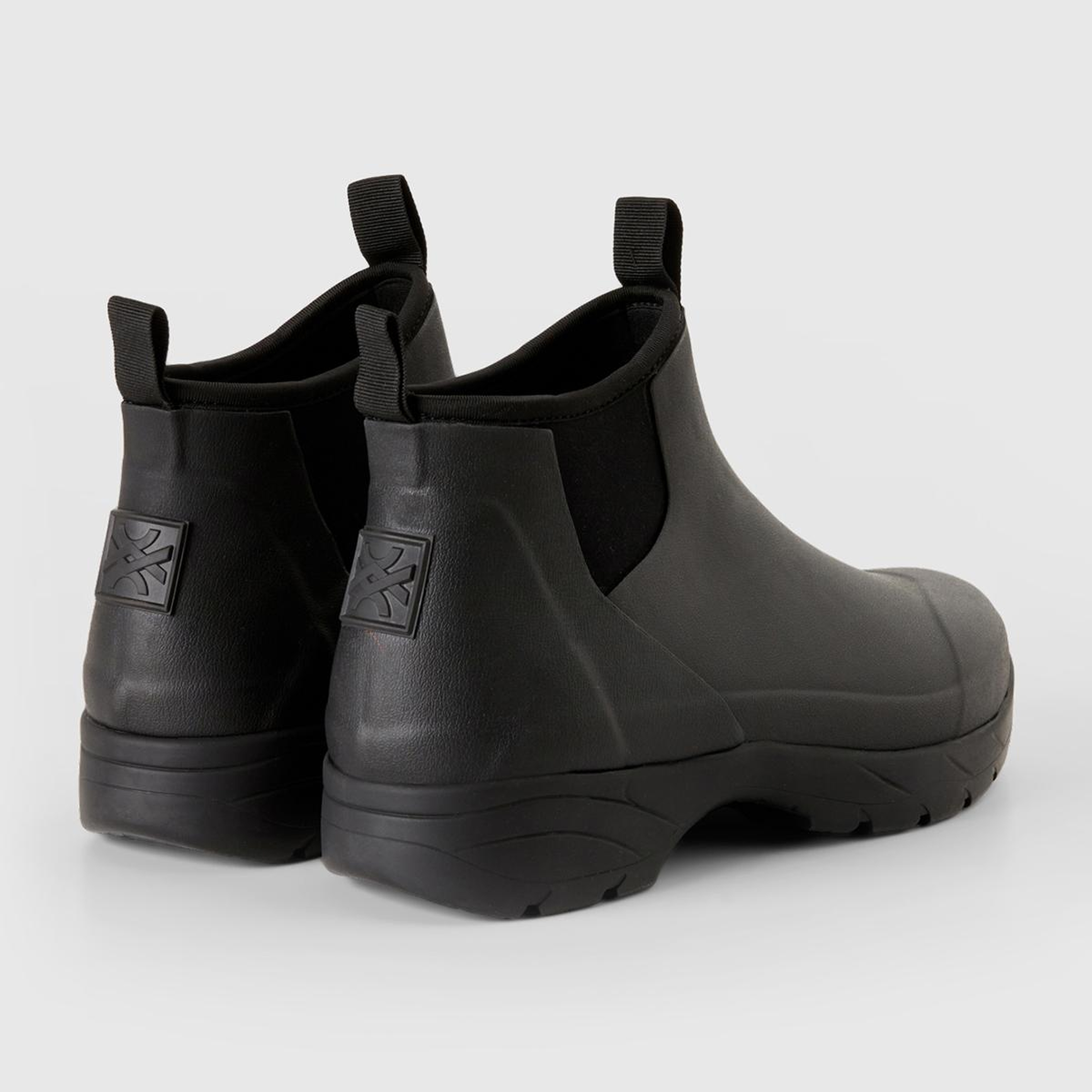 Unisex Siyah Suni Deri Yarım Bot