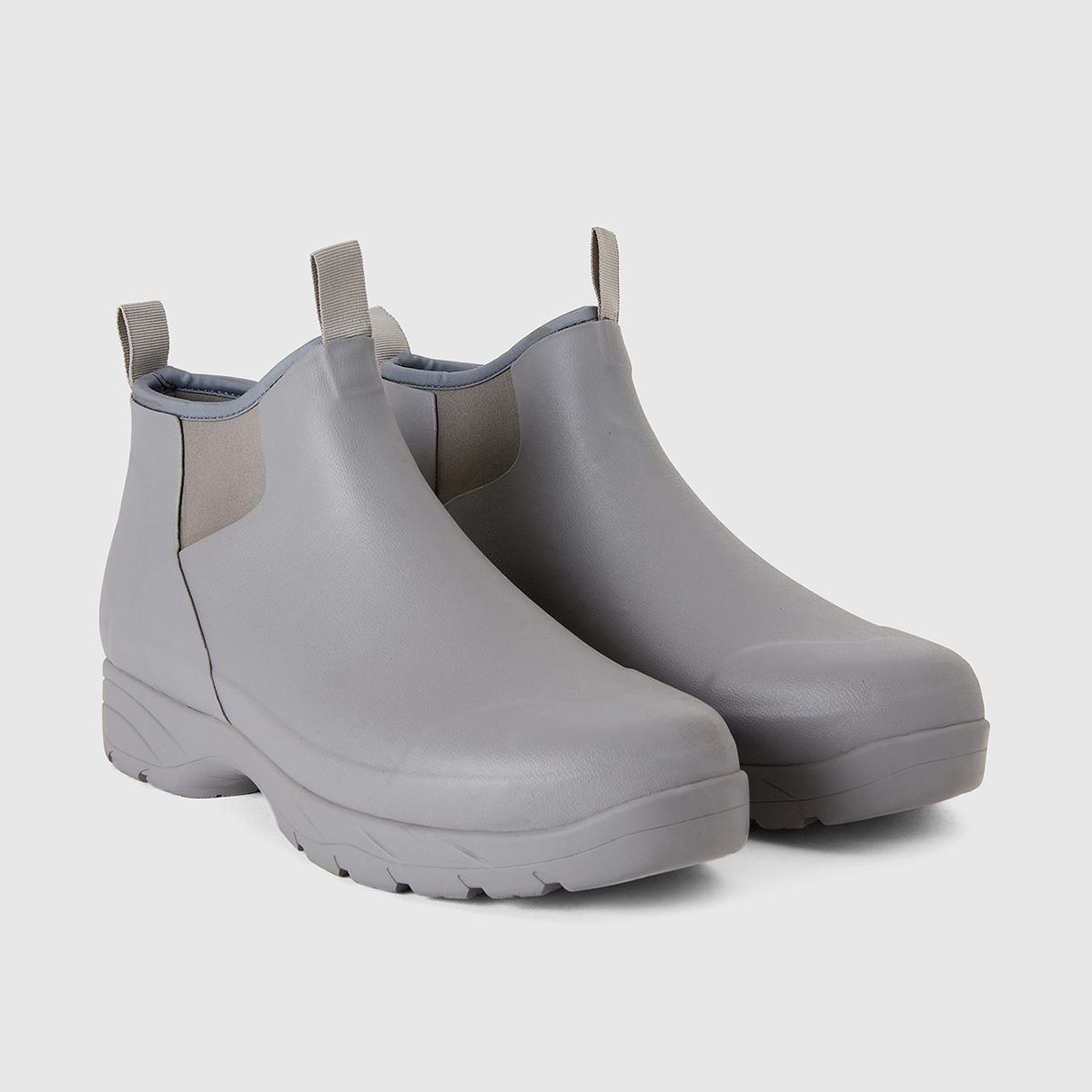 Unisex Gri Suni Deri Yarım Bot