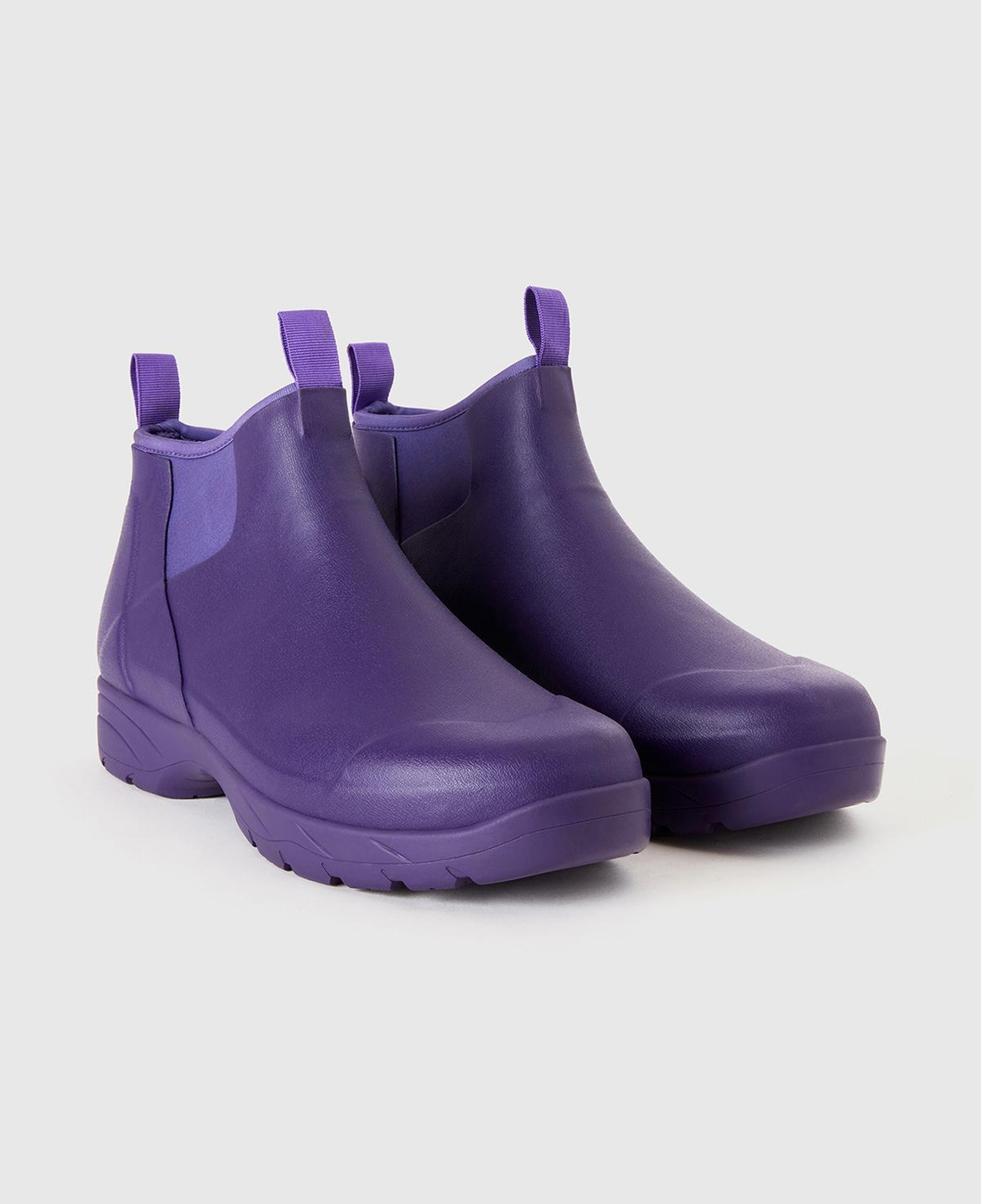 Unisex Mor Suni Deri Yarım Bot