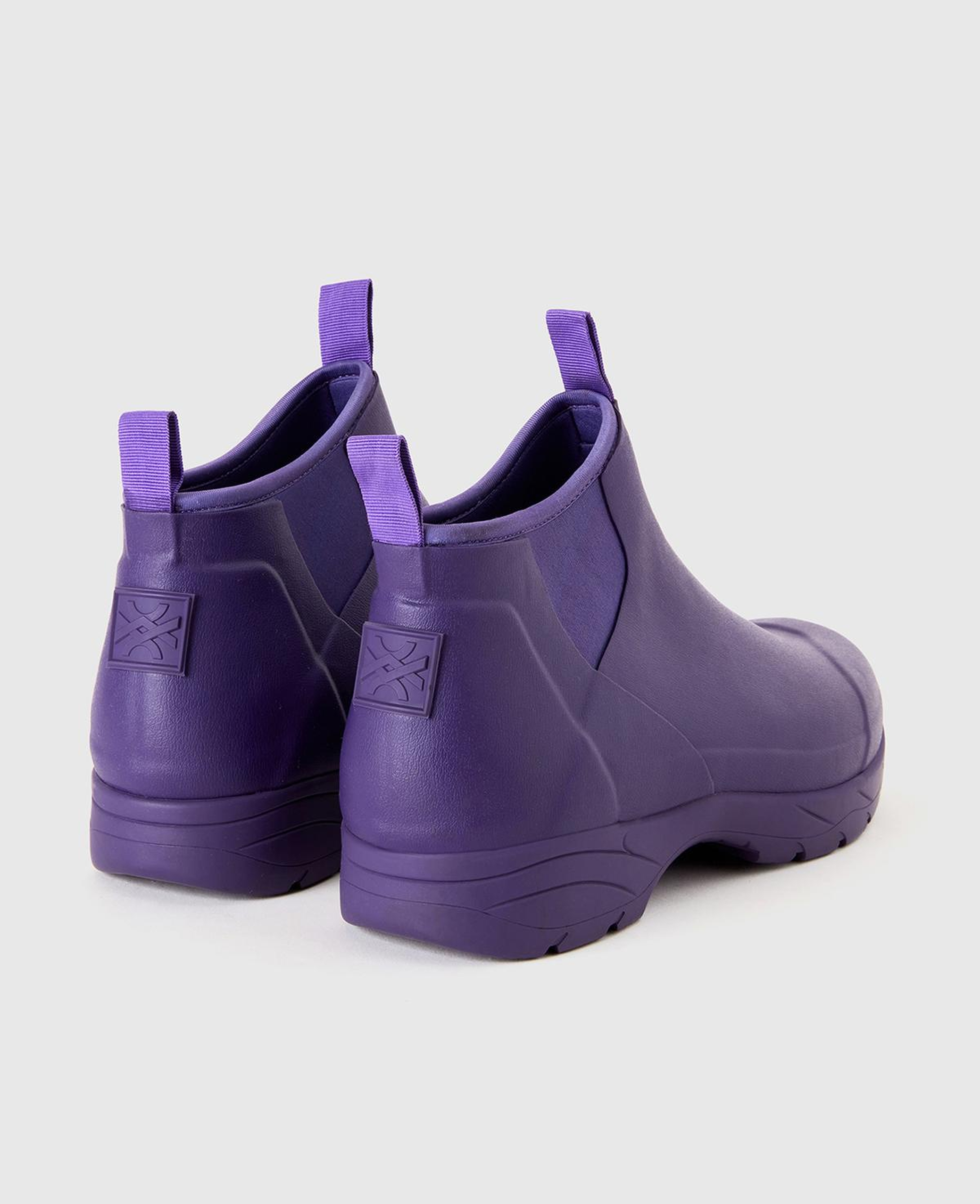 Unisex Mor Suni Deri Yarım Bot