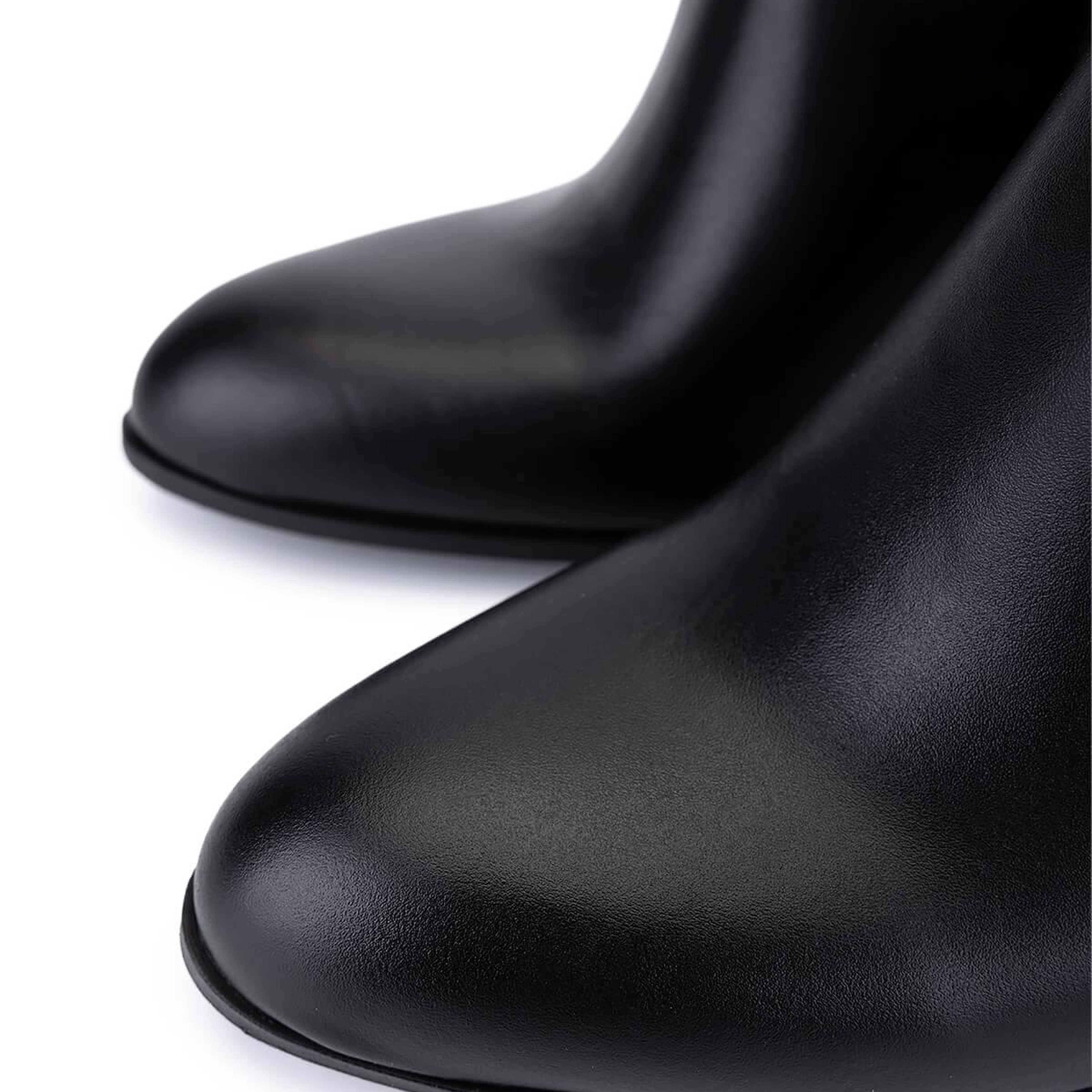 Tamer Tanca Kadın Hakiki Deri Siyah Deri Topuklu Bot