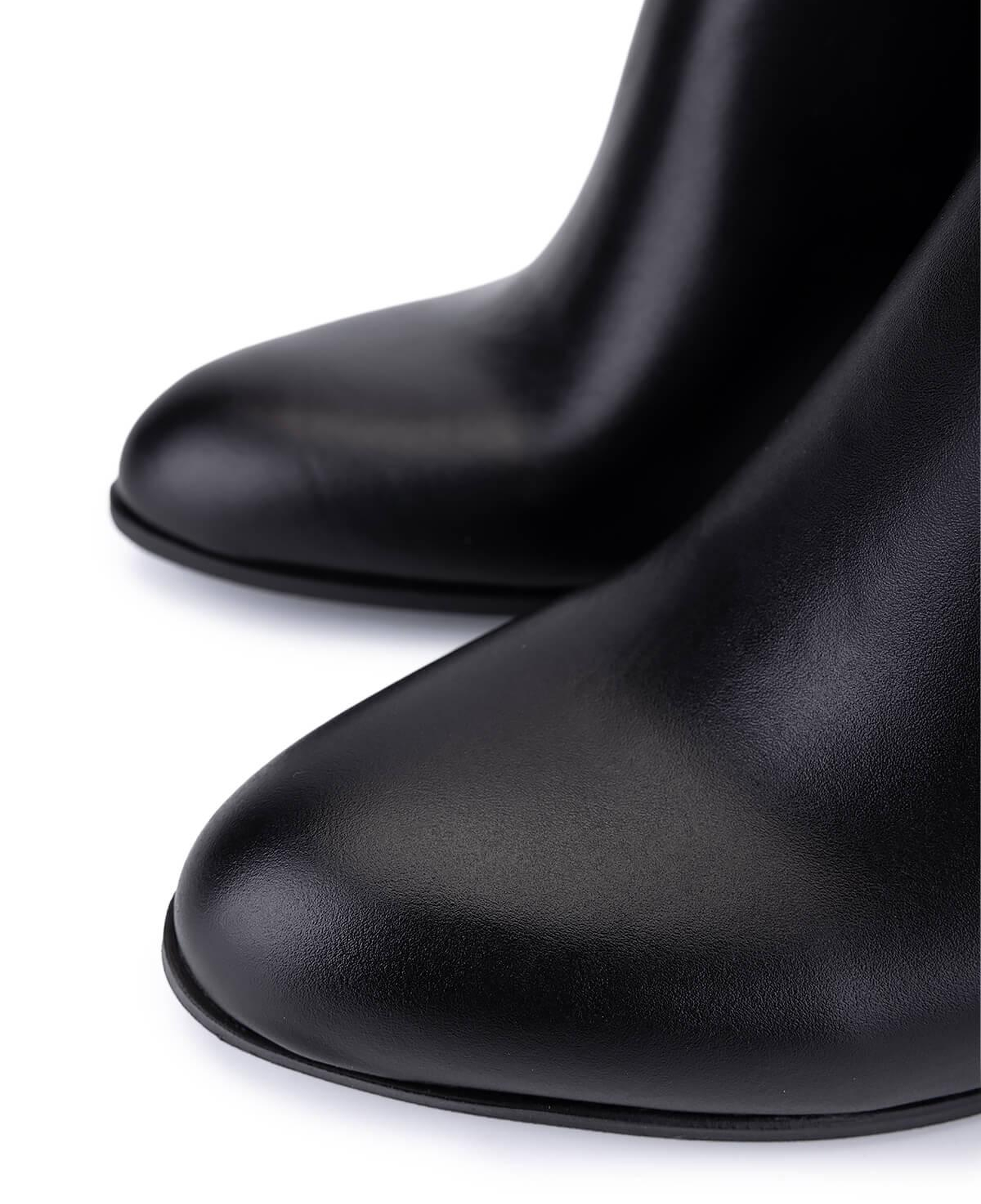 Tamer Tanca Kadın Hakiki Deri Siyah Deri Topuklu Bot