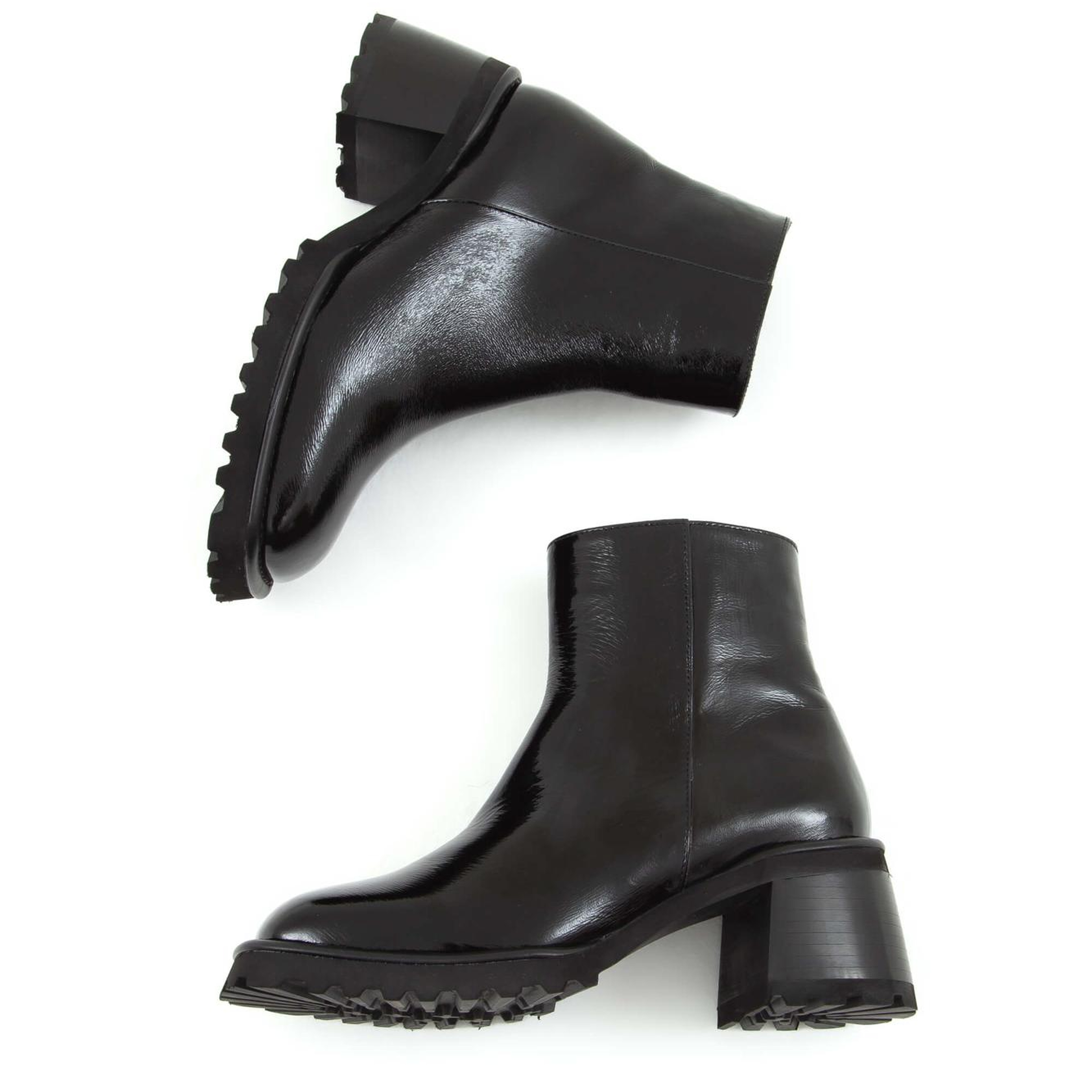 Tamer Tanca Kadın Hakiki Deri Siyah Rugan Klasik Bot