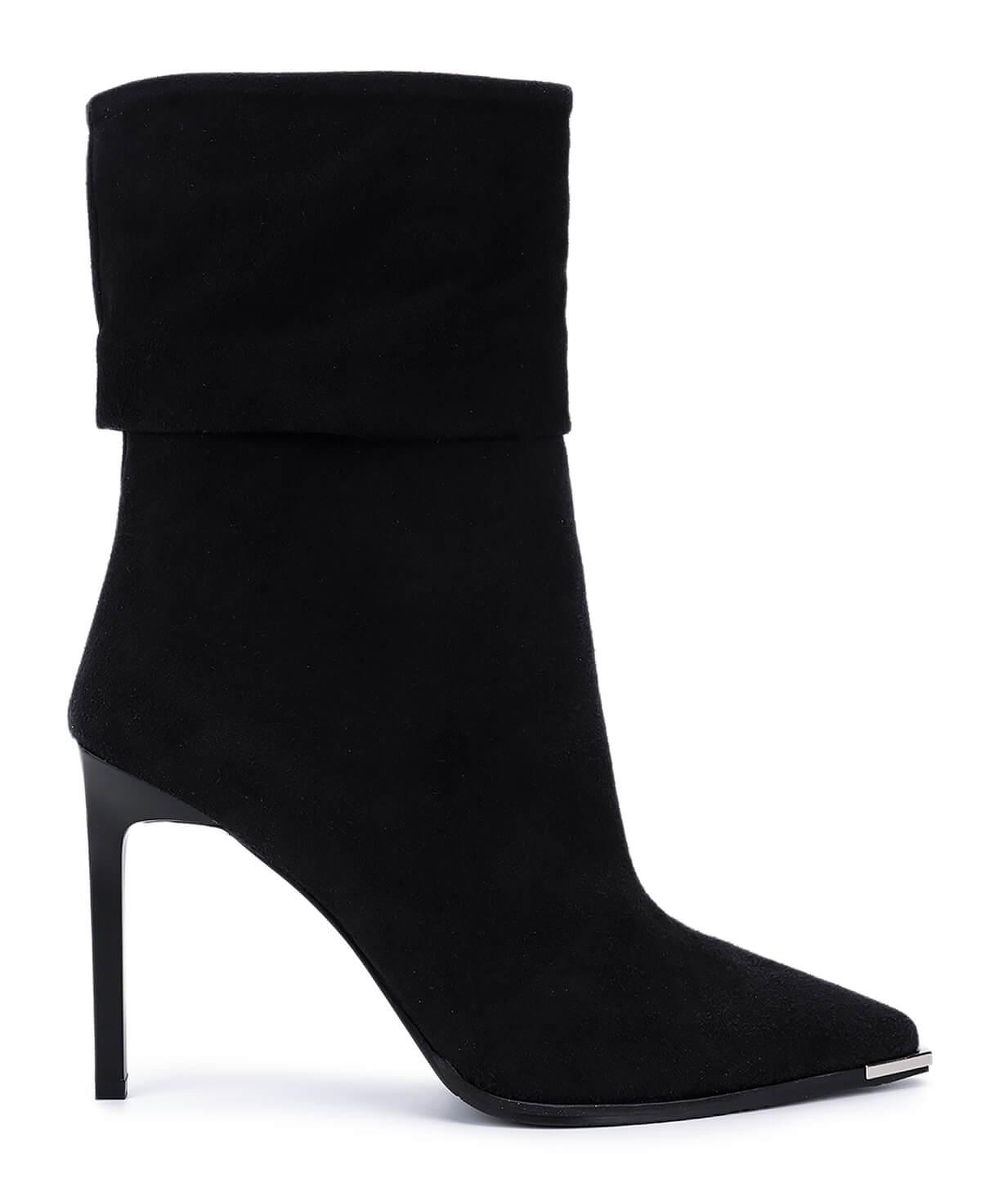 Tamer Tanca Kadın Hakiki Deri Siyah Süet Topuklu Bot