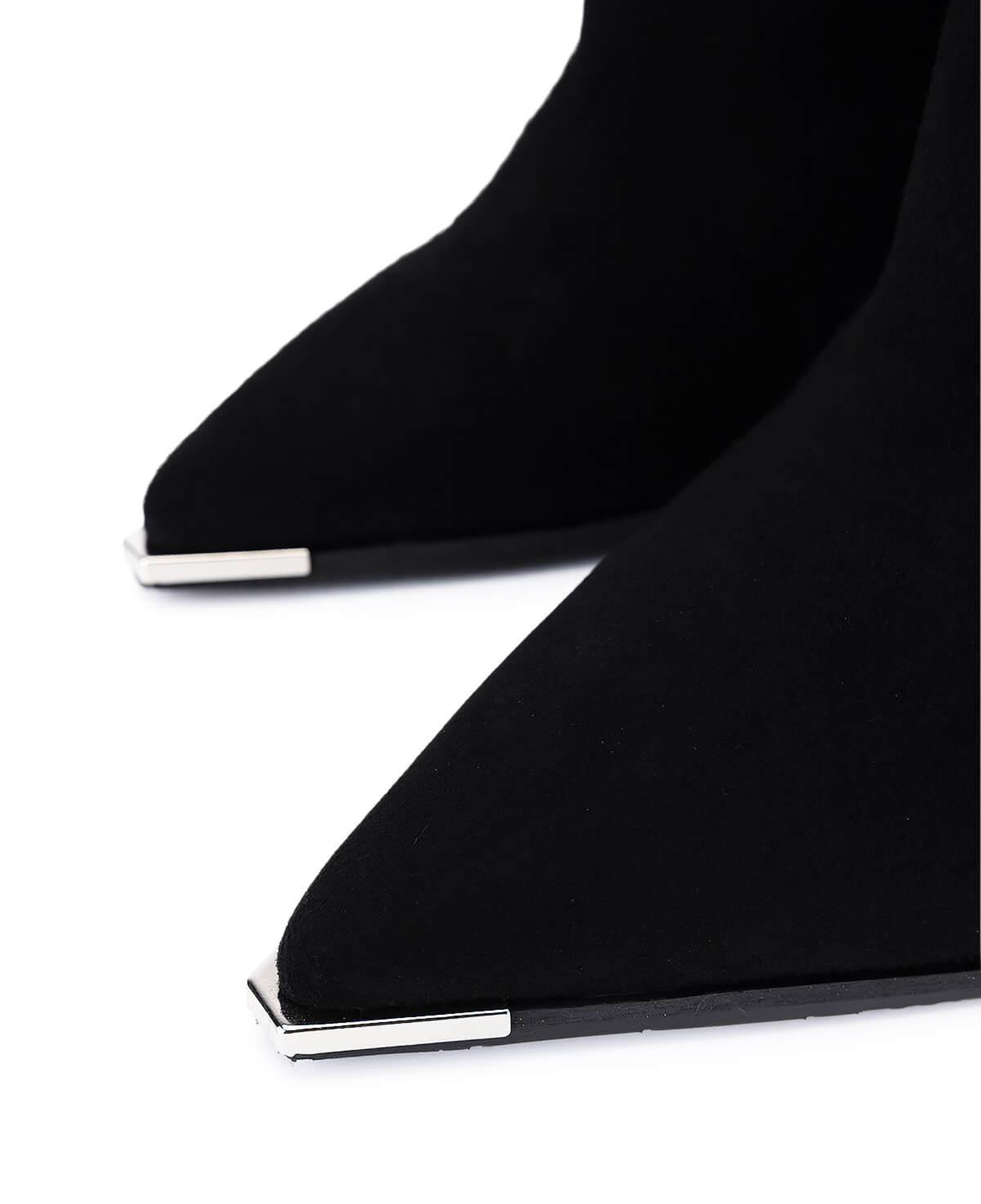 Tamer Tanca Kadın Hakiki Deri Siyah Süet Topuklu Bot