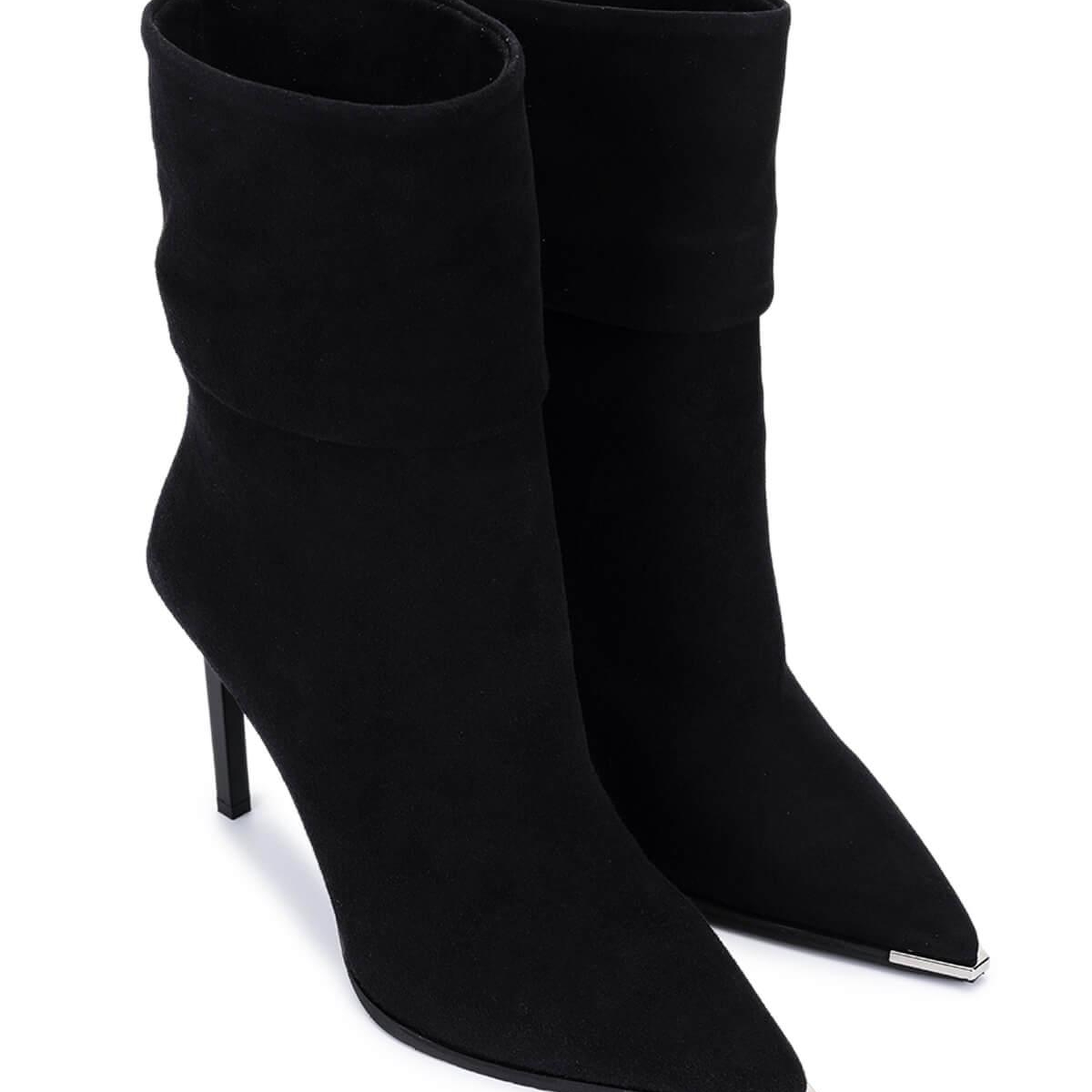 Tamer Tanca Kadın Hakiki Deri Siyah Süet Topuklu Bot