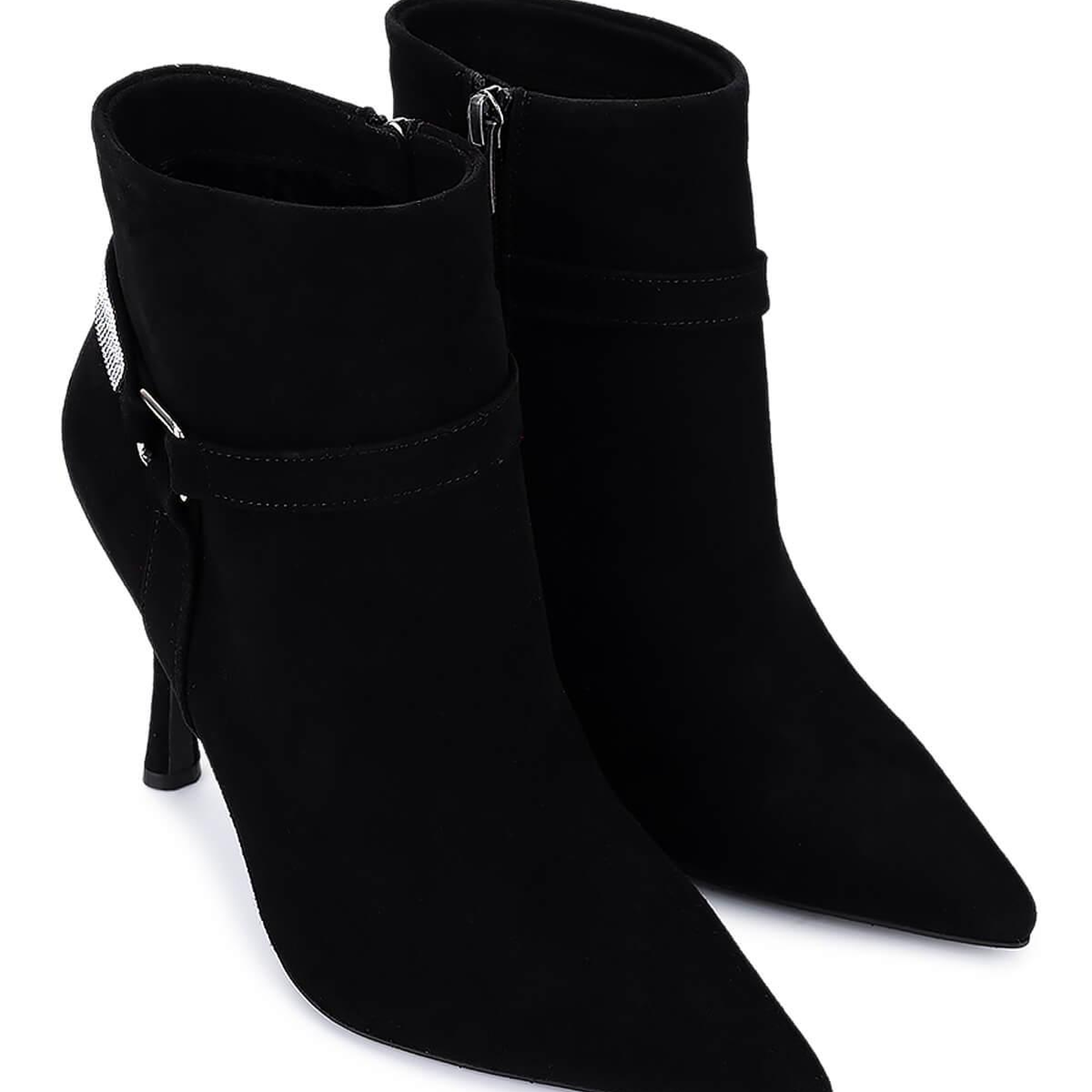 Tamer Tanca Kadın Hakiki Deri Siyah Süet Topuklu Bot