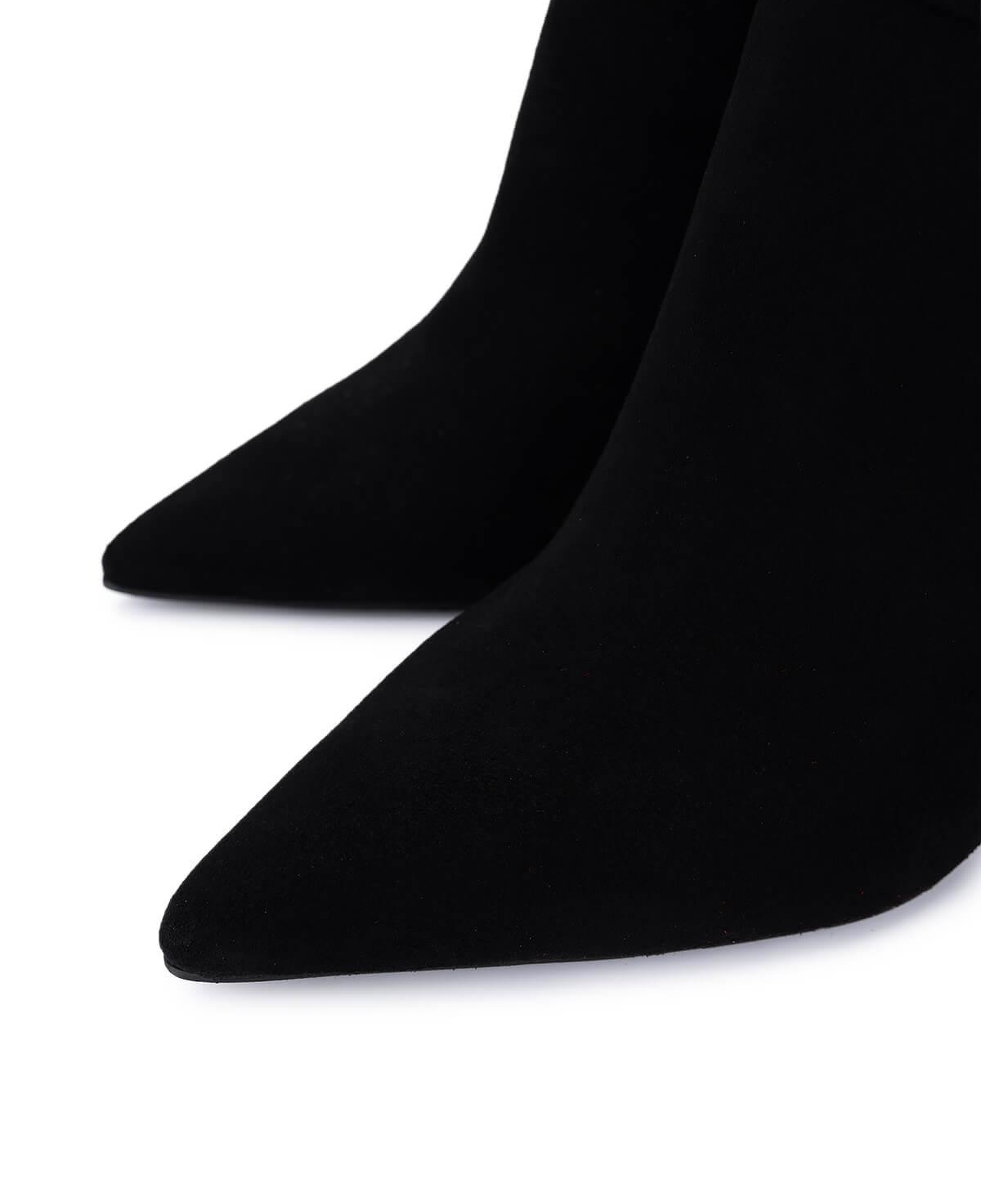 Tamer Tanca Kadın Hakiki Deri Siyah Süet Topuklu Bot