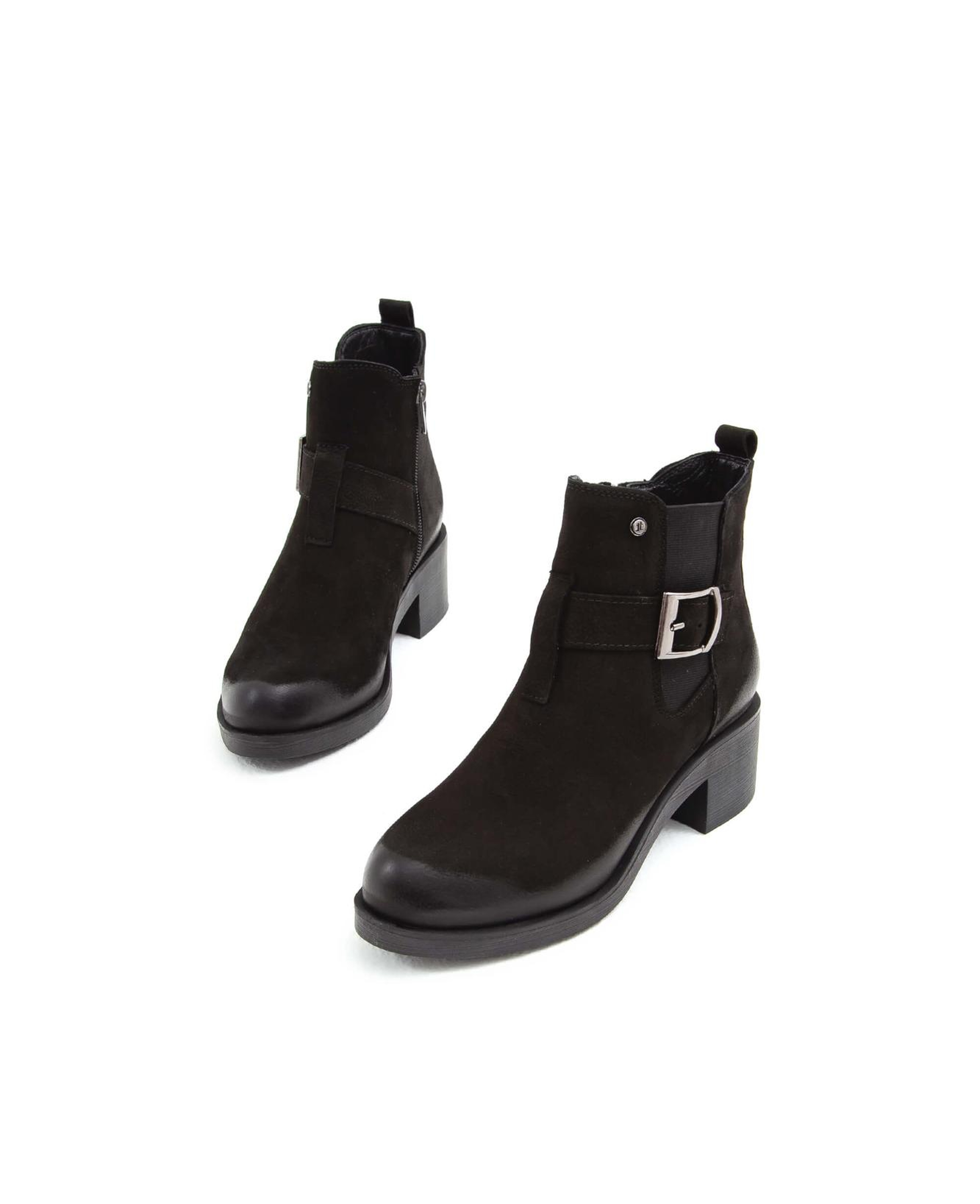 Tamer Tanca Kadın Hakiki Deri Siyah Nubuk Casual Bot