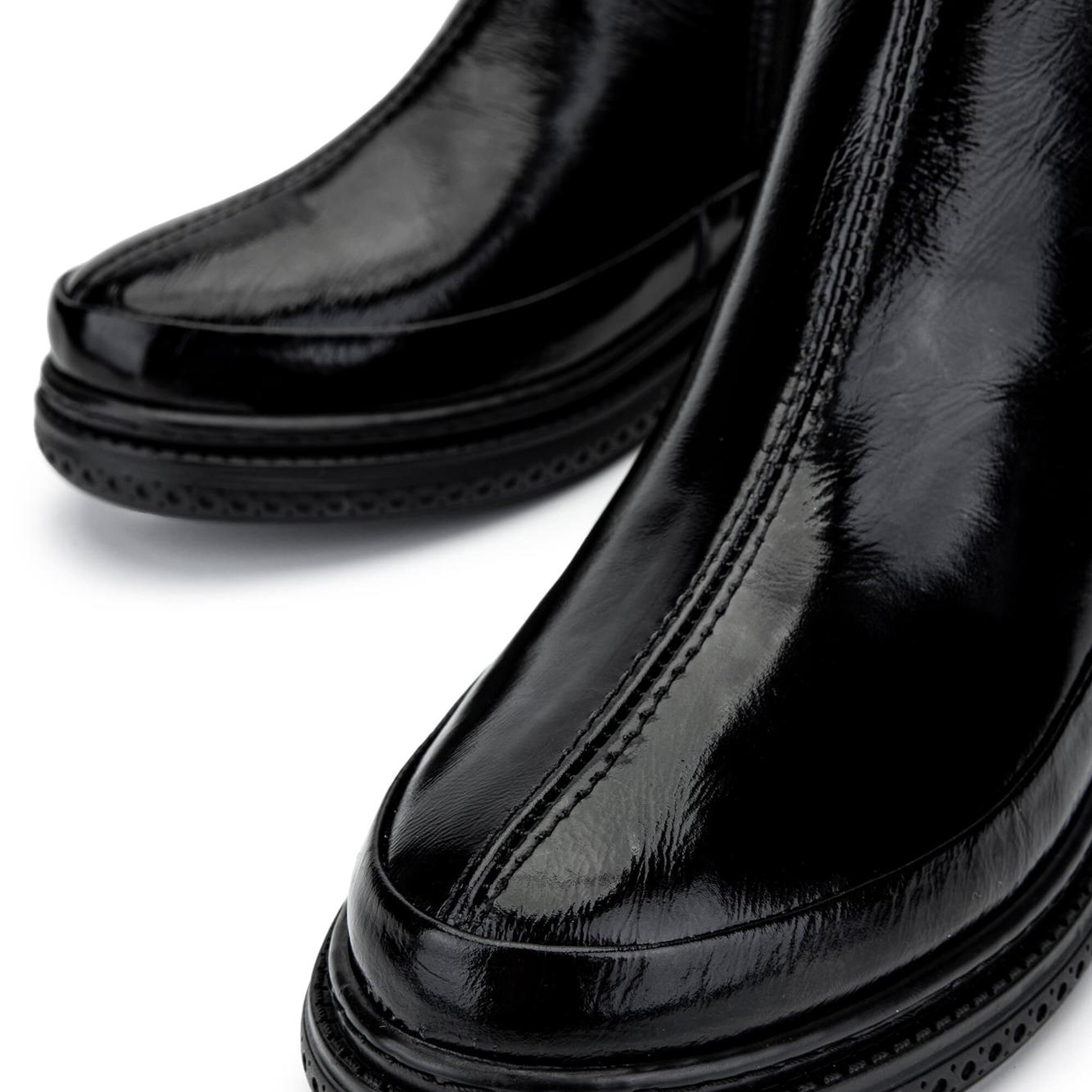 Tamer Tanca Kadın Hakiki Deri Siyah Rugan Casual Bot