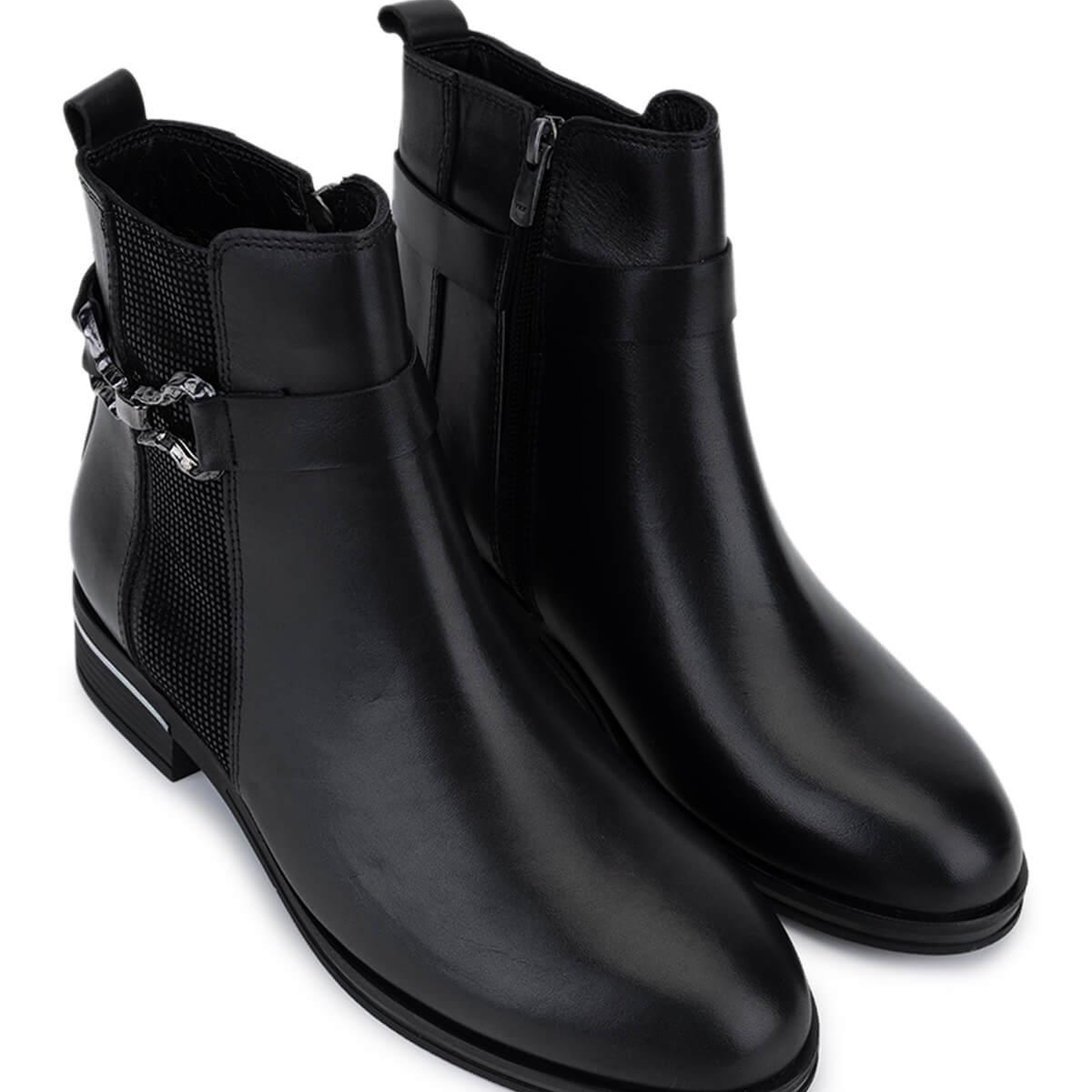 Tamer Tanca Kadın Hakiki Deri Siyah Casual Bot