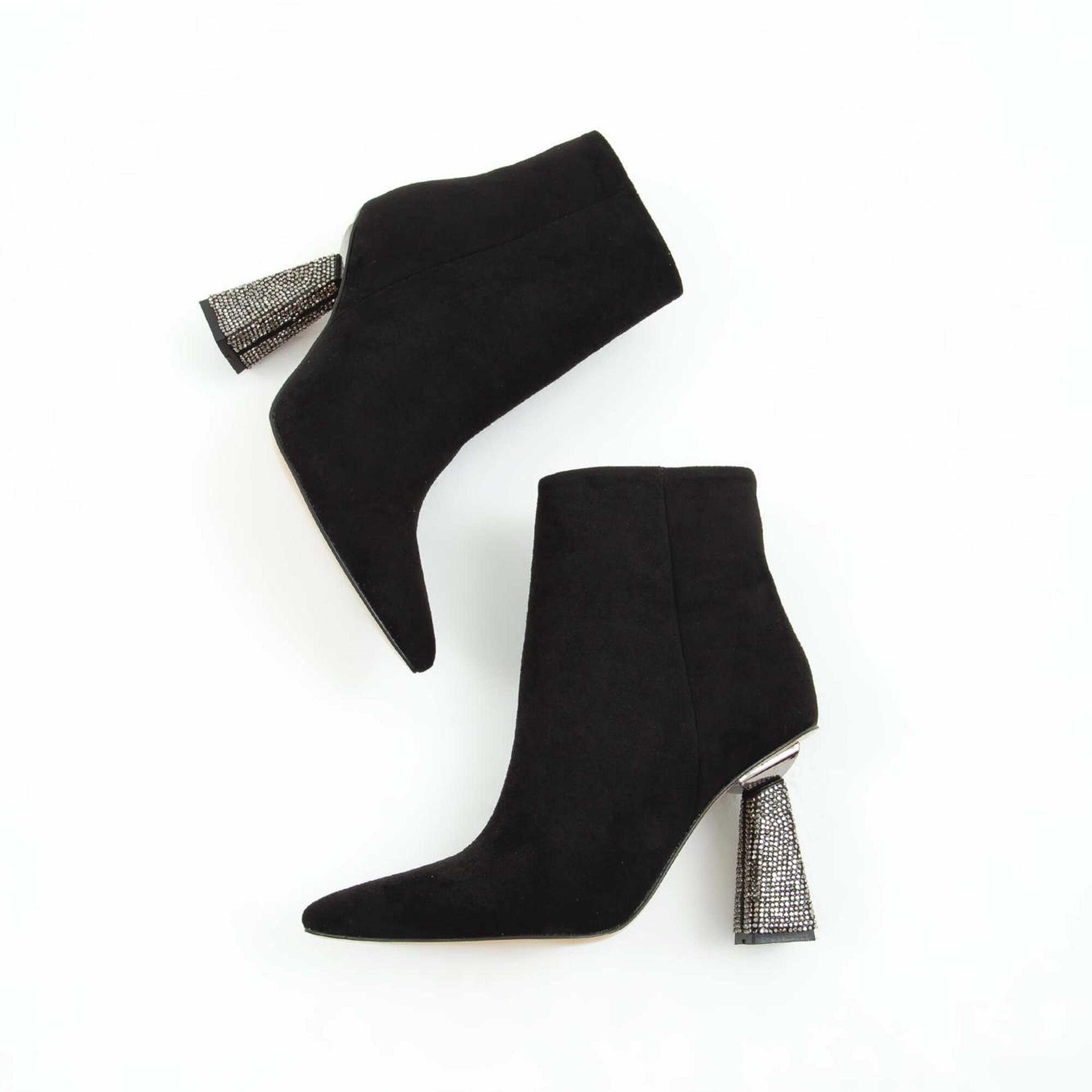 Tamer Tanca Kadın Vegan Siyah Süet Topuklu Bot