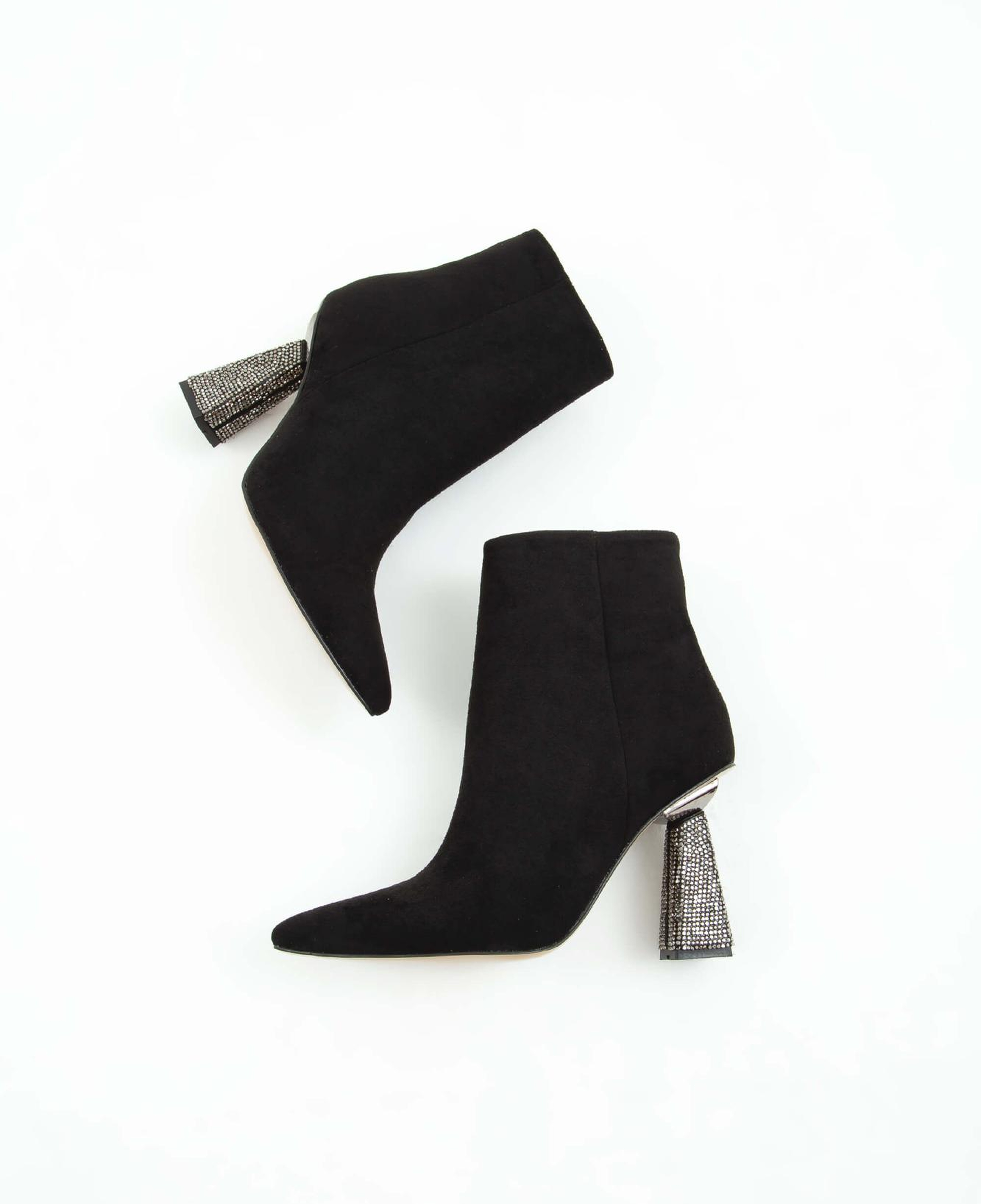 Tamer Tanca Kadın Vegan Siyah Süet Topuklu Bot