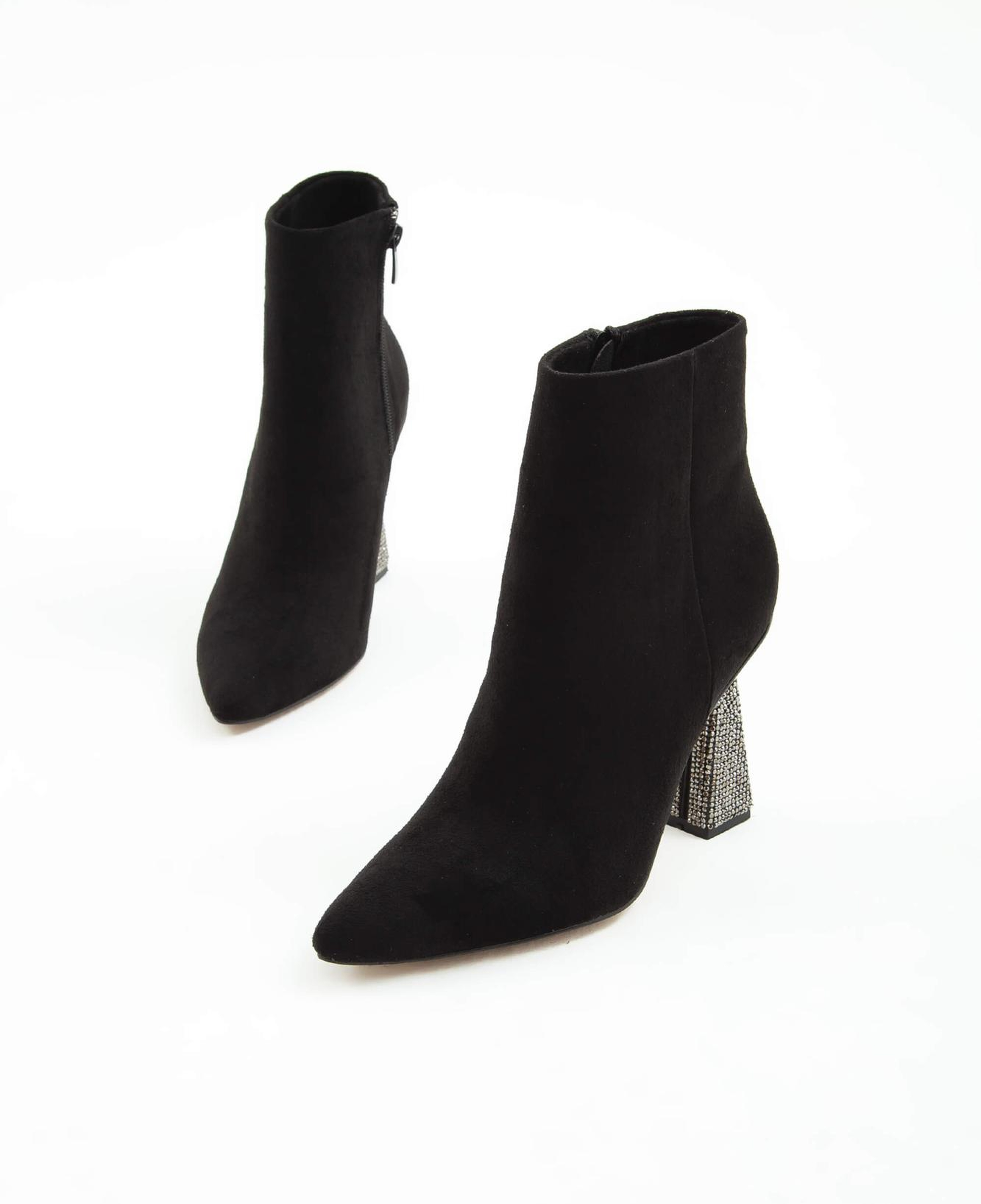 Tamer Tanca Kadın Vegan Siyah Süet Topuklu Bot