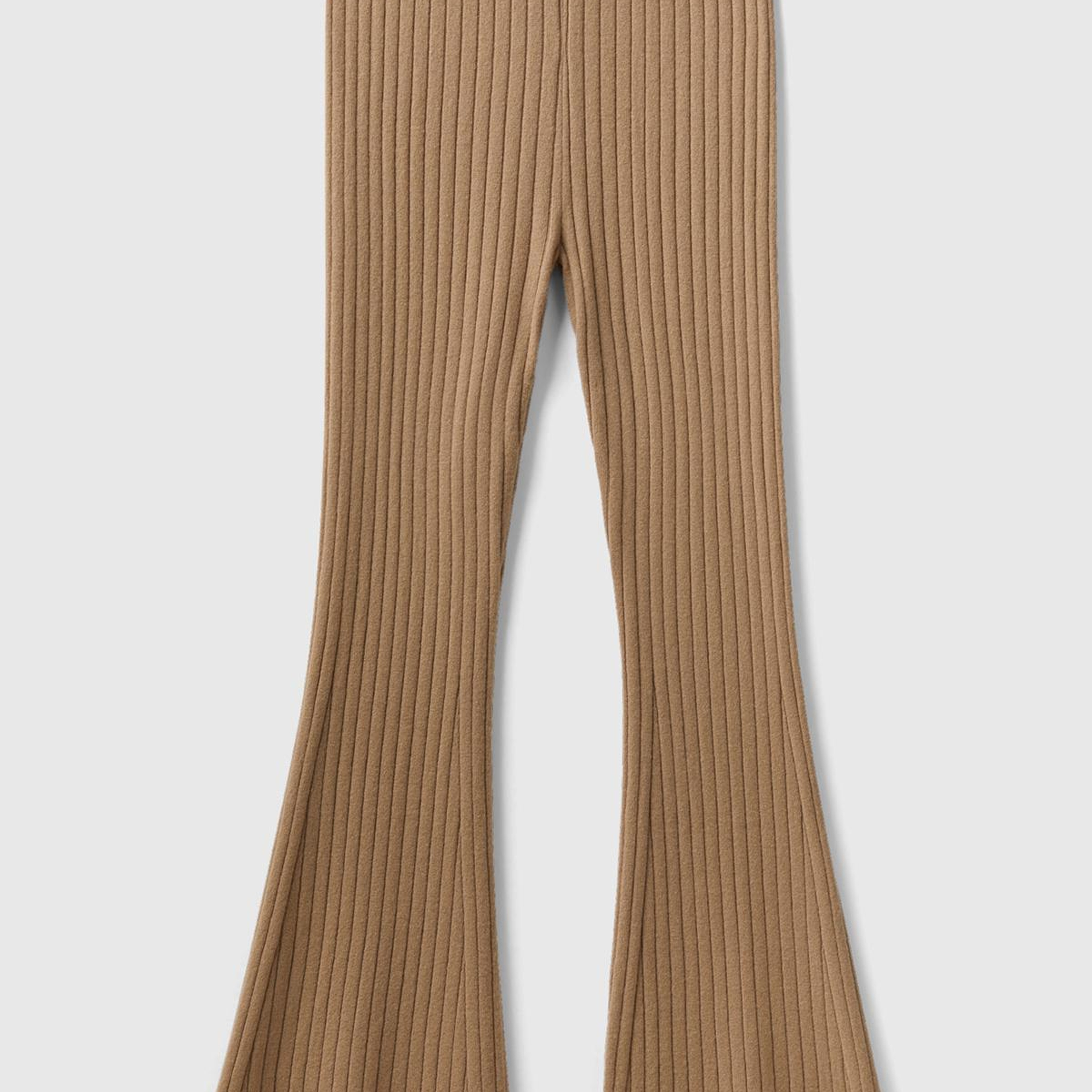 Kadın Taba Yün Karışımlı Regular Fit Triko Pantolon
