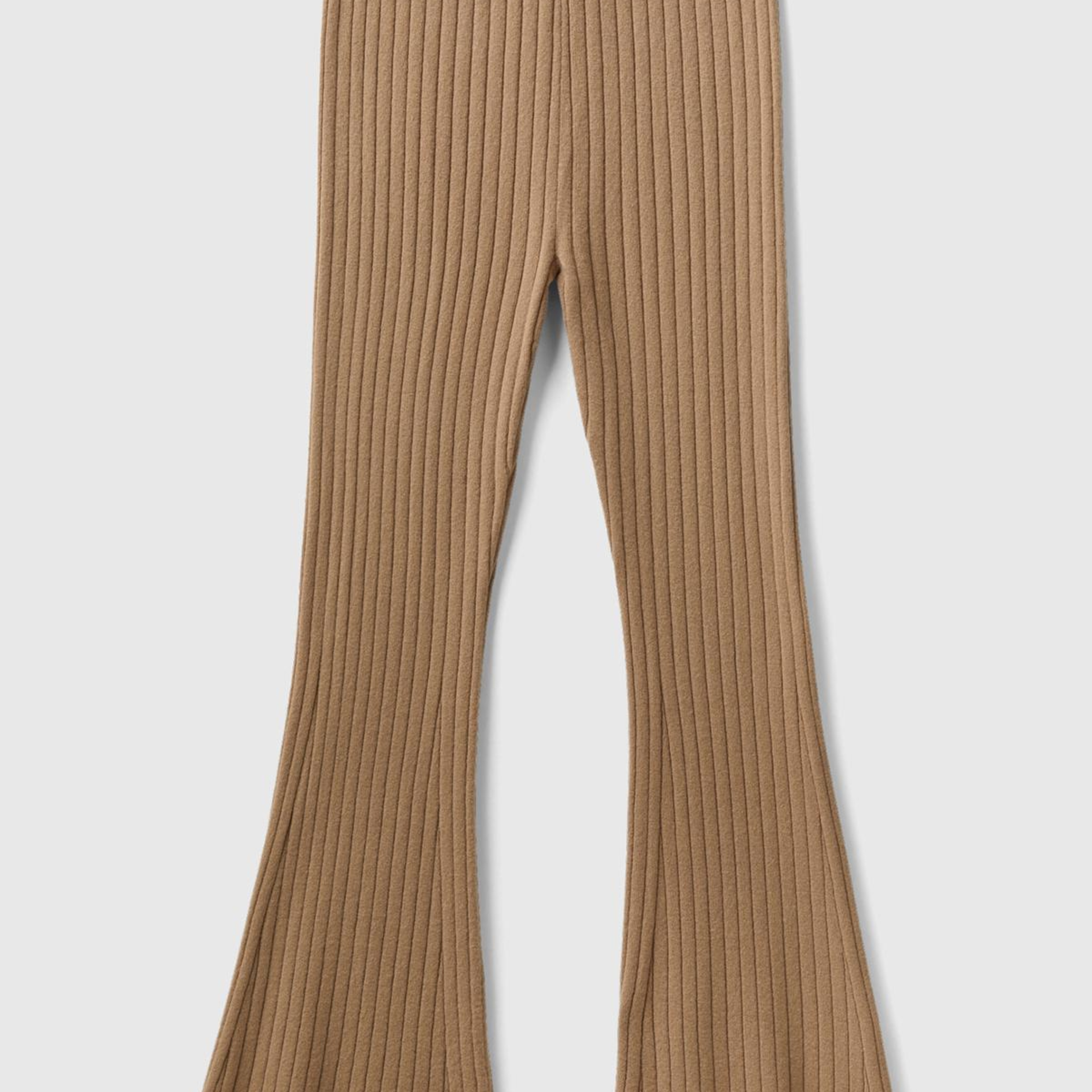 Kadın Taba Yün Karışımlı Regular Fit Triko Pantolon