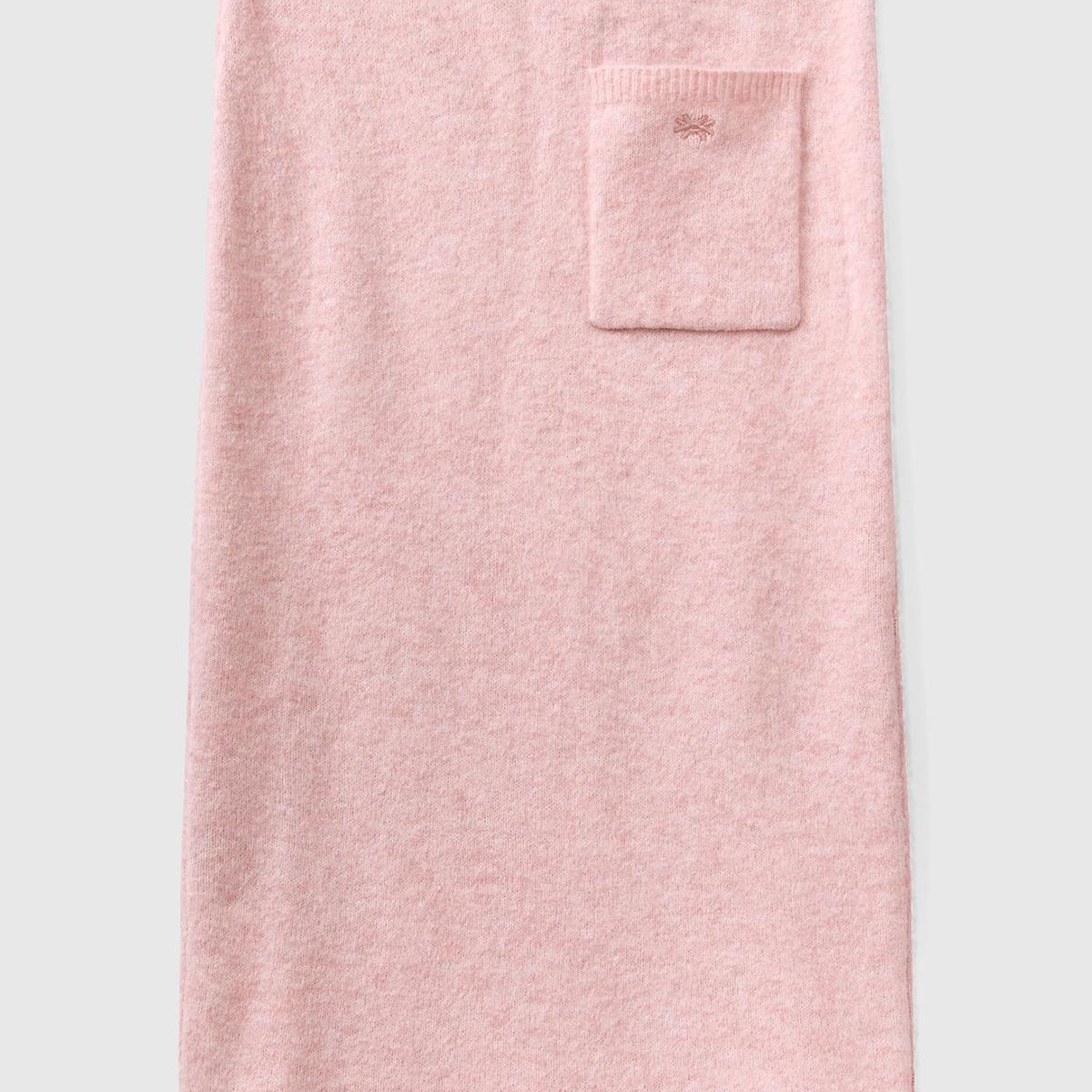 Kadın Gül Kurusu Logolu Midi Boy Triko Etek