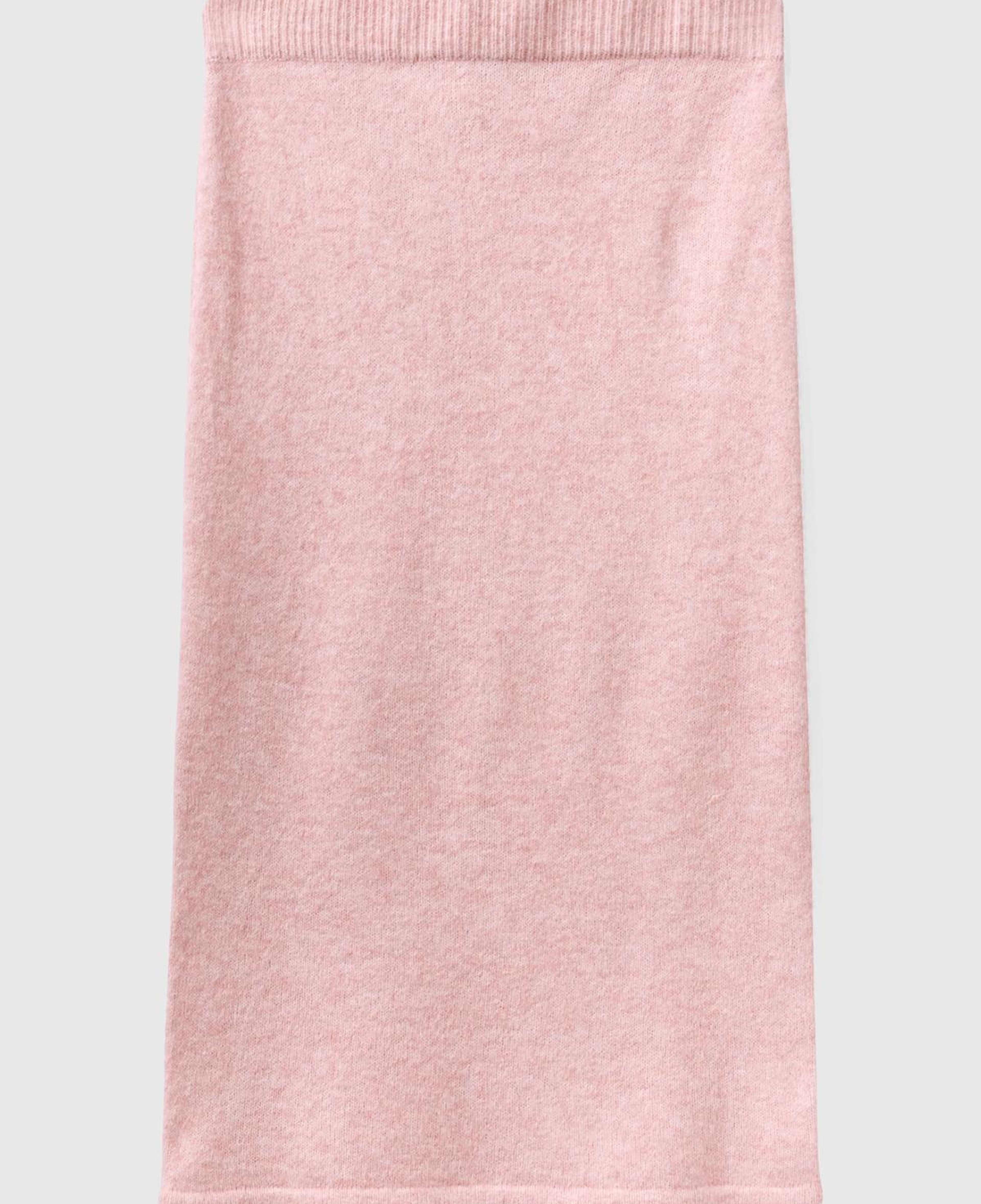 Kadın Gül Kurusu Logolu Midi Boy Triko Etek